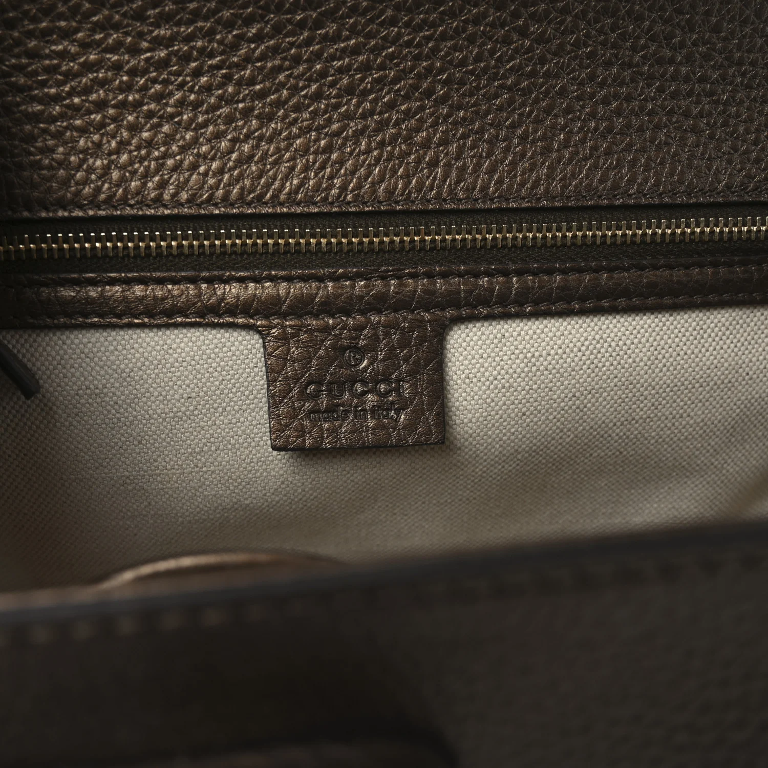 Metallic Calfskin Medium New Bamboo Top Handle Bag Bronze - Top Club