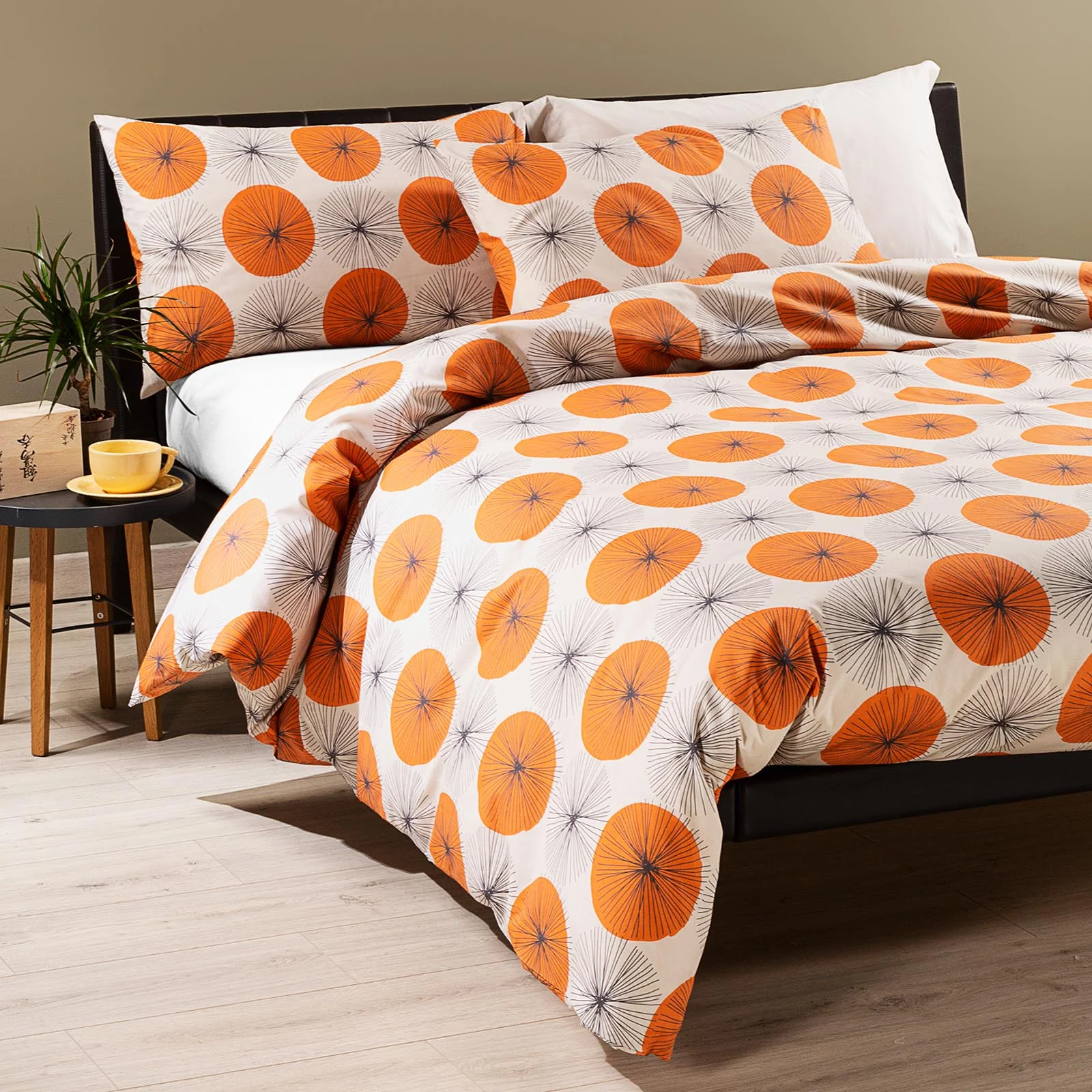 PARURE COPRIPIUMINO in Cotton Kioto single orange caleffi