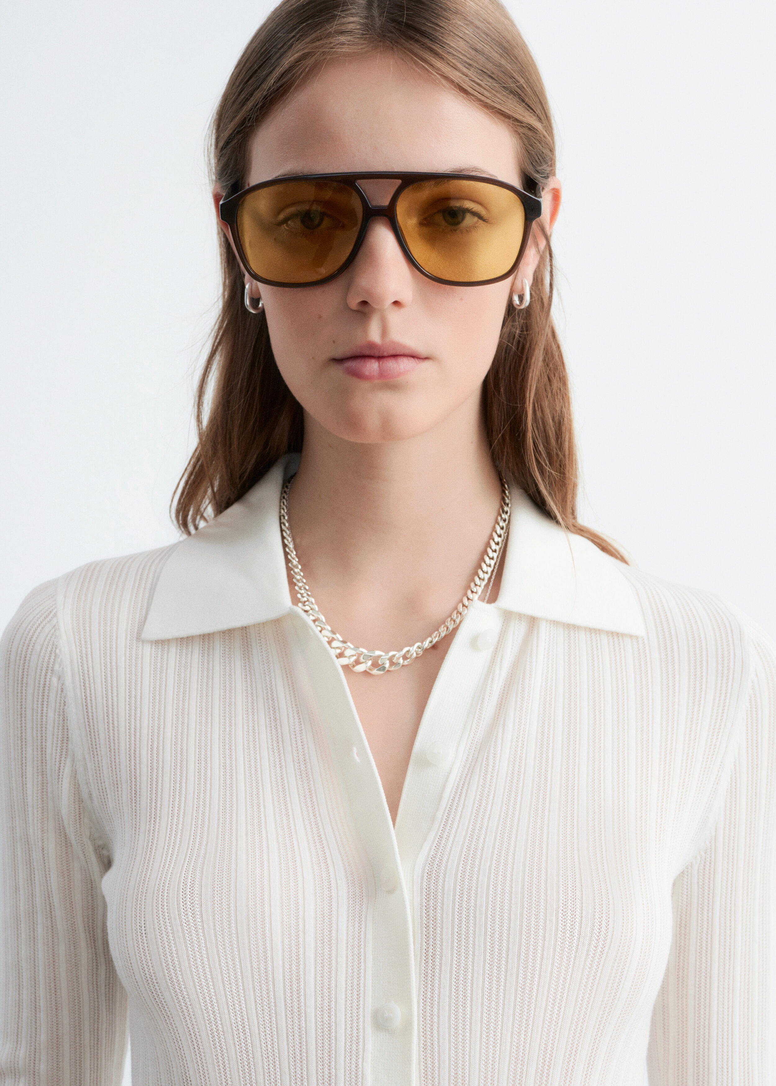 & Other Stories POINTELLE RIB POLO SHIRT
