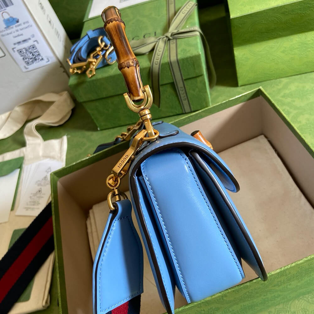 GUCCI BAMBOO 1947 JUMBO GG SMALL TOP HANDLE BAG - Top Club