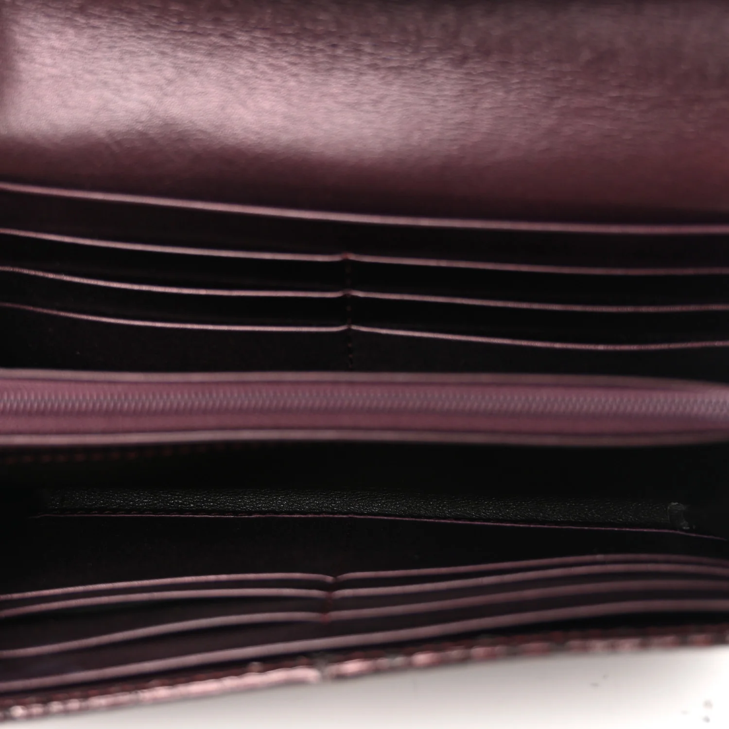 Metallic Snakeskin Soft Stirrup Wallet Brown - Top Club