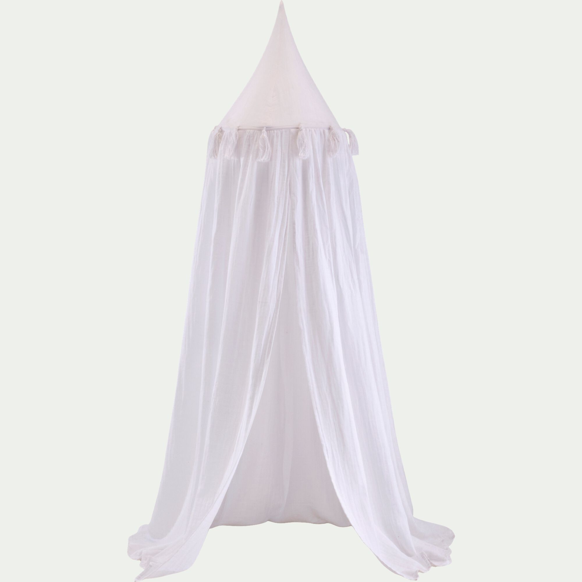 STELLA - Ciel de lit en gaze de coton H220cm - blanc