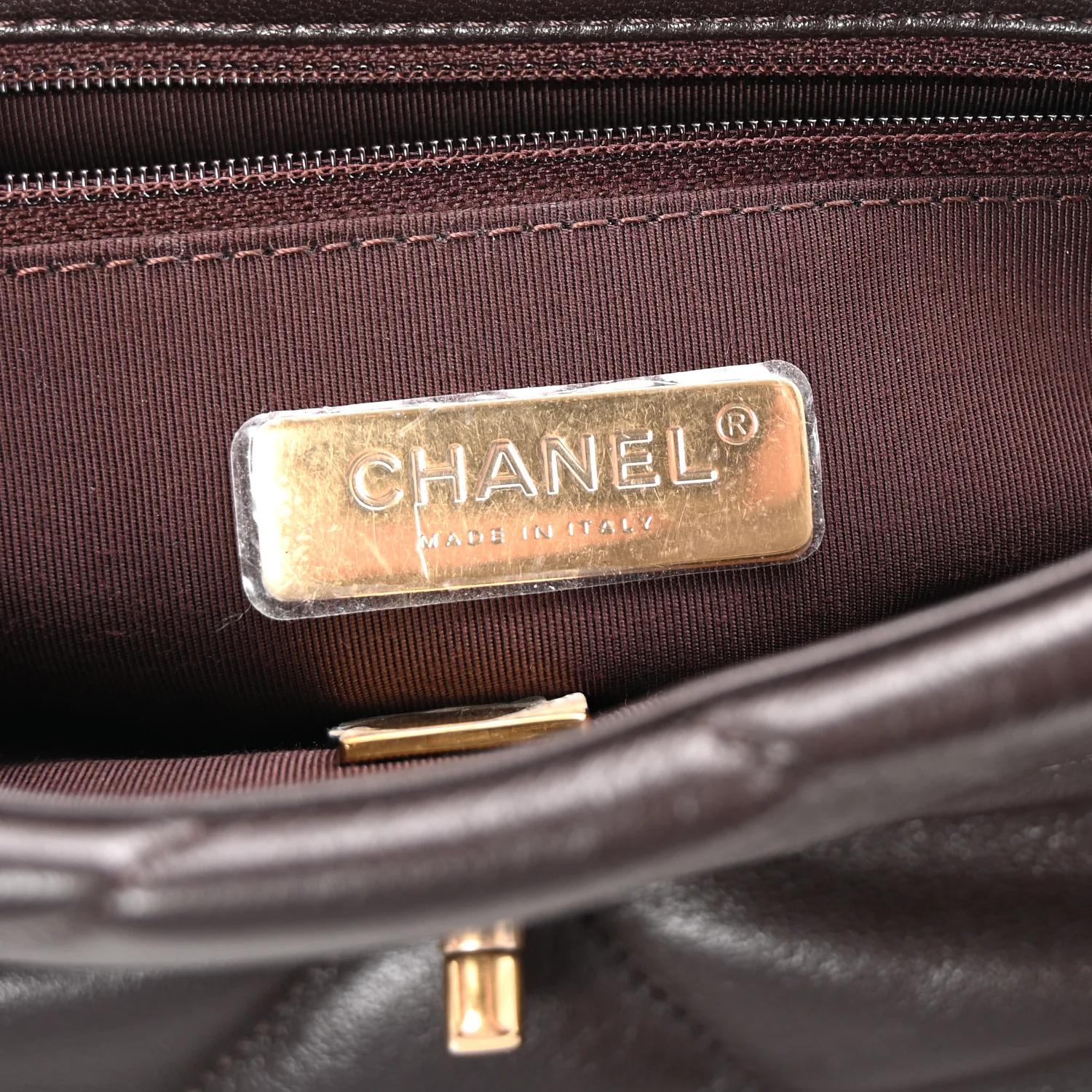 Lambskin Quilted Medium Chanel 19 Flap Dark Brown - Top Club