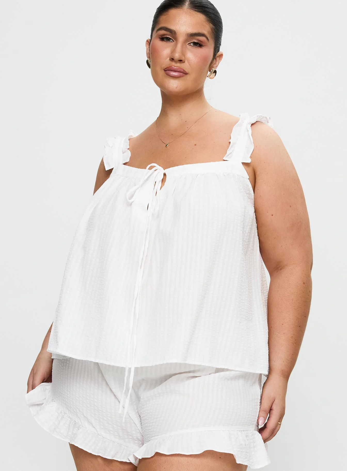 Santabelle Frill Top White Curve
