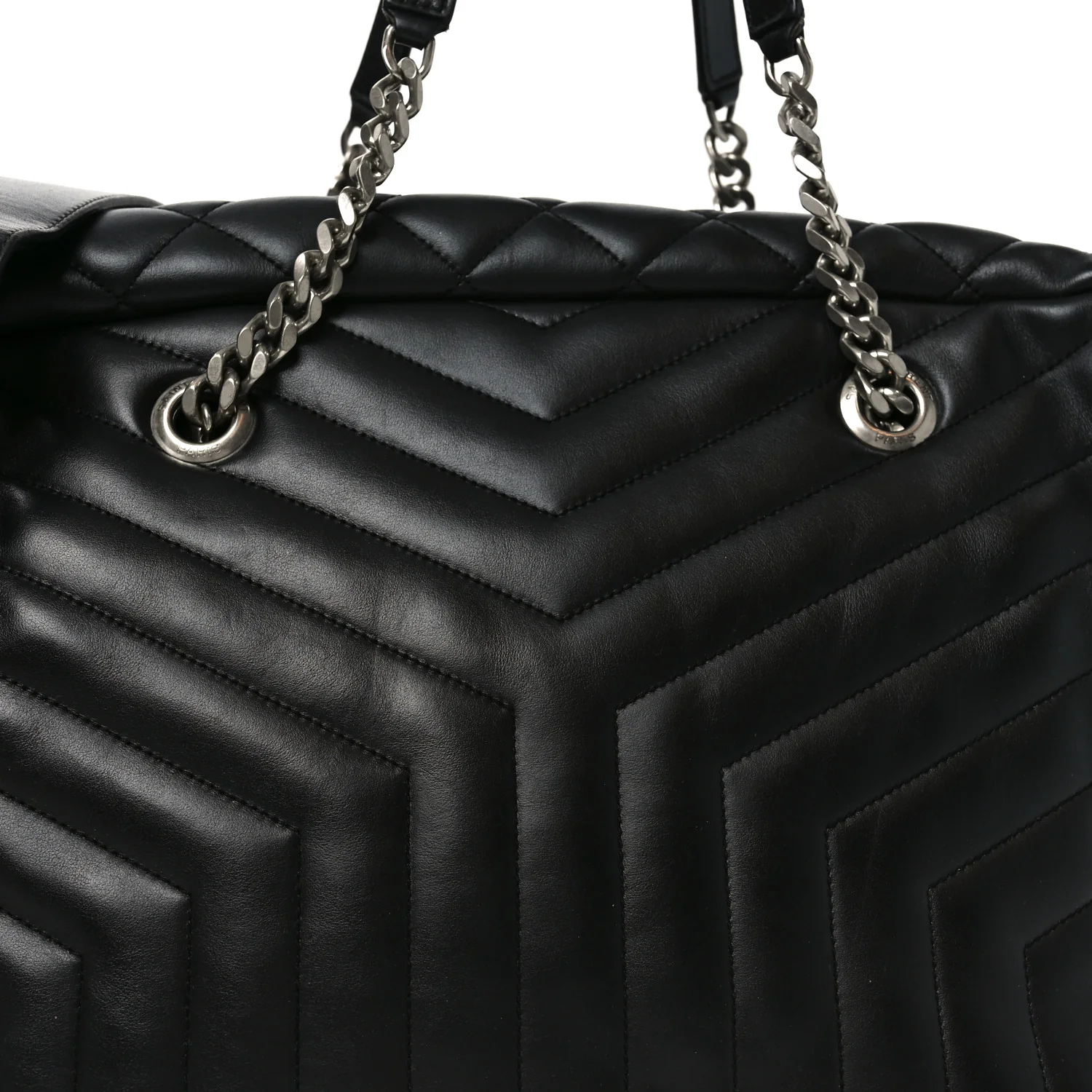 Lambskin Mixed Matelasse Joan Bowling Bag Black - Top Club