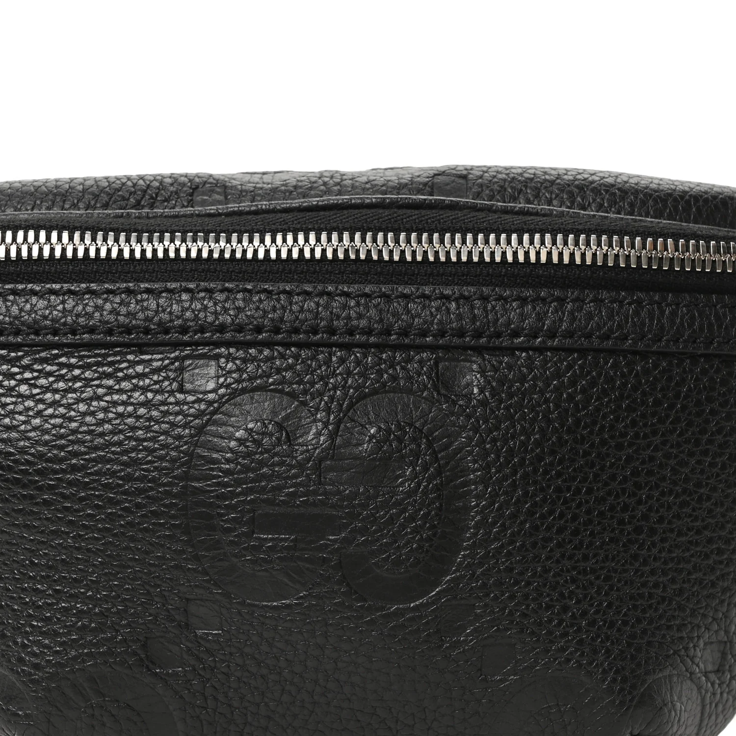 Piuma Calfskin Jumbo GG Embossed Small Belt Bag Black - Top Club