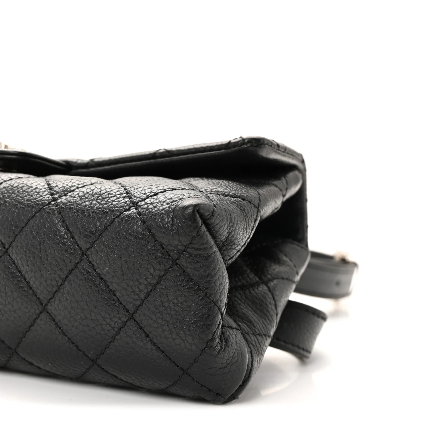 Grained Calfskin Quilted 2.55 Reissue Flap Belt Bag Clutch Black - Top Club