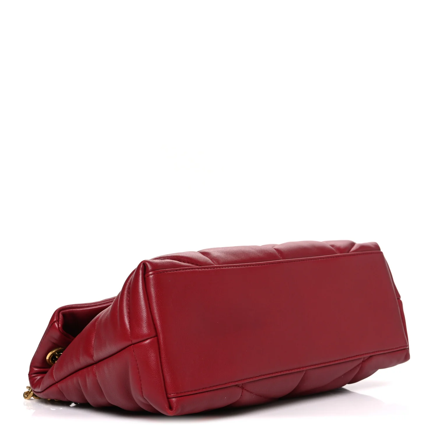 Lambskin Quilted Small Loulou Puffer Monogram Chain Satchel Red - Top Club