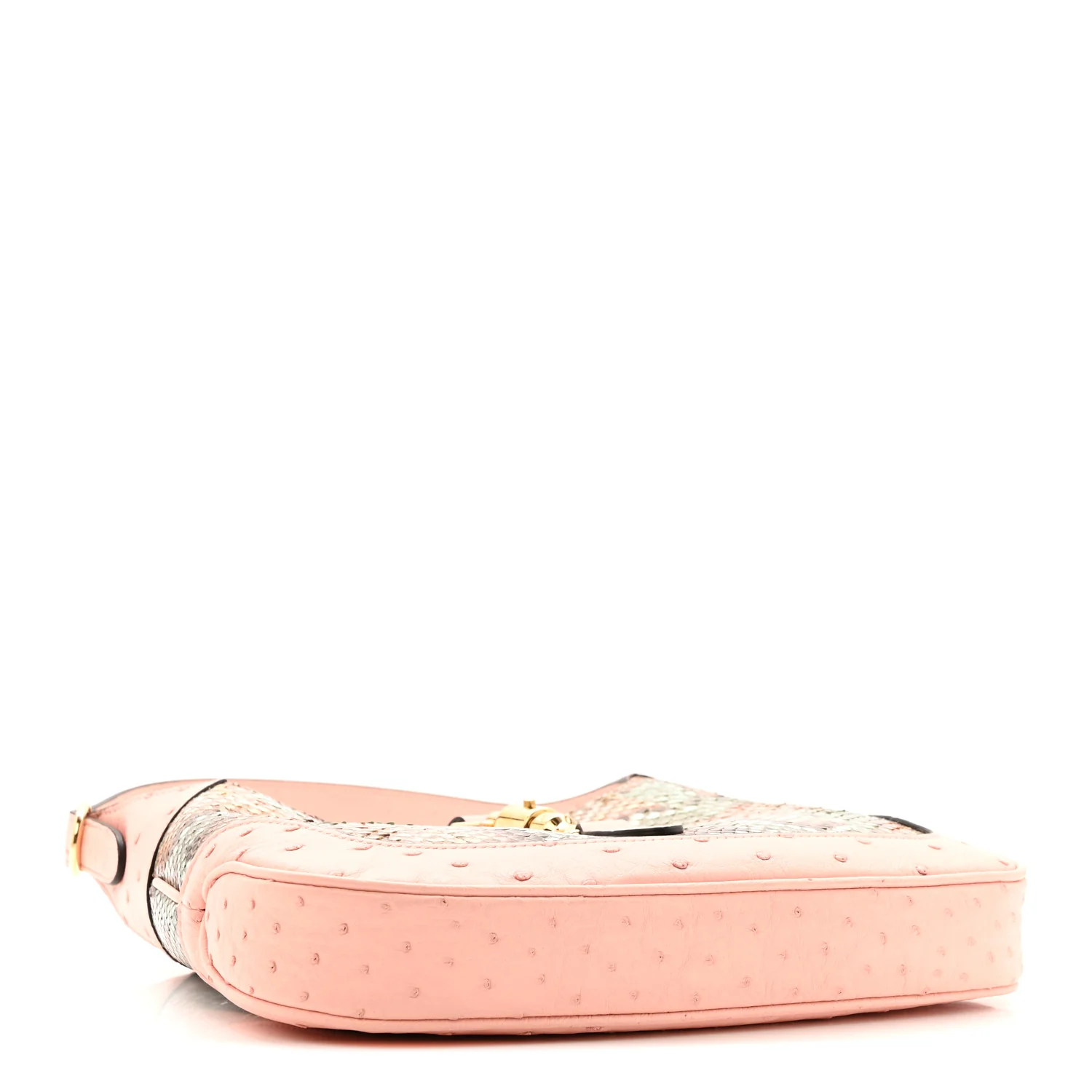Snakeskin Ostrich Calfskin Small Jackie 1961 Hobo Pink Multicolor - Top Club