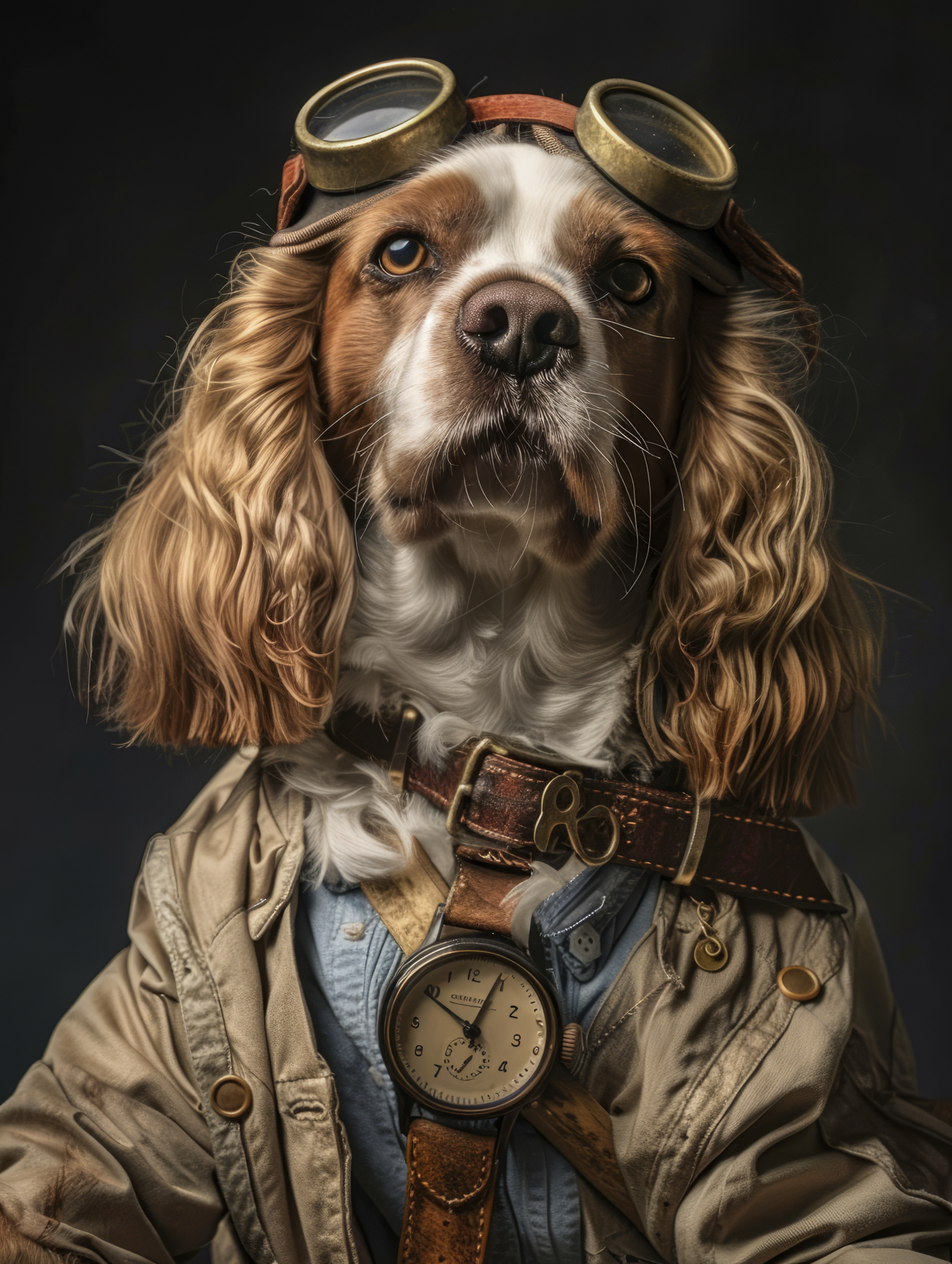 Canvas schilderij van een Sussex Spaniel 100x200 cm
