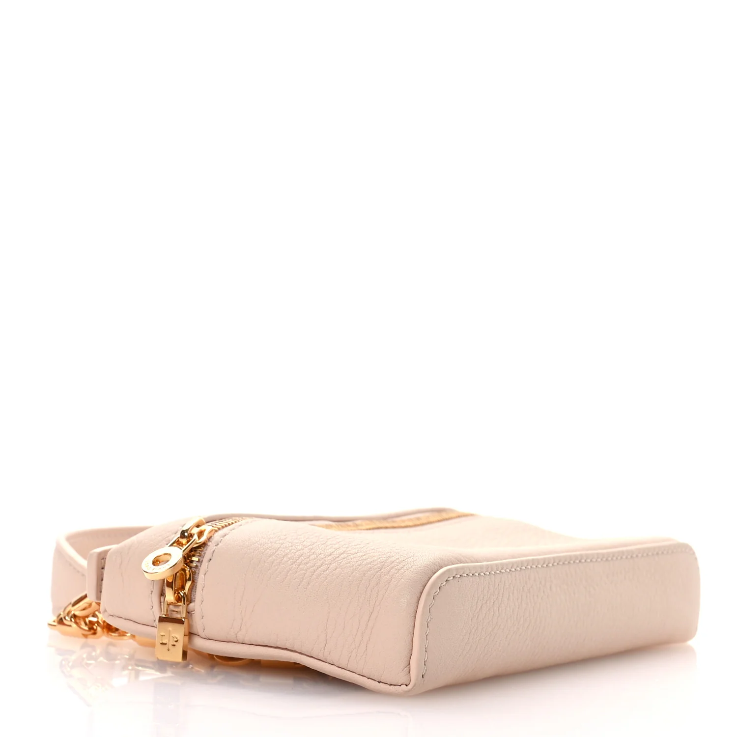 Grained Calfskin Extra Pocket Mini Pouch Creamed Honey - Top Club
