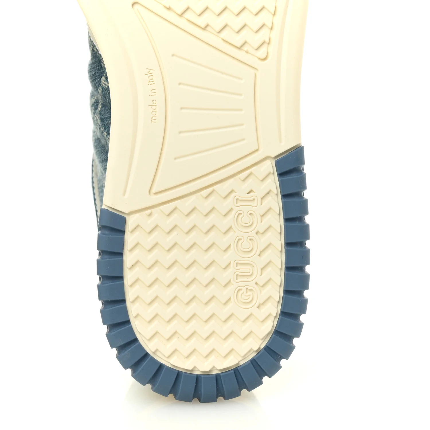 New Denim Delave GG Monogram Womens Re-Web Sneakers 40 Light Blue Royale - Top Club
