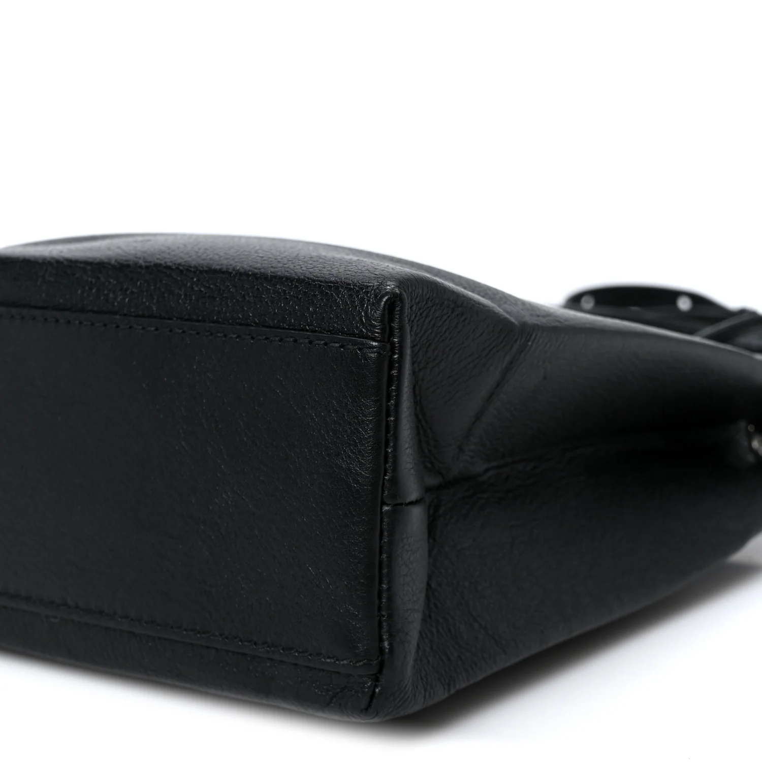 Calfskin Logo XXS Shopping Tote Black - Top Club