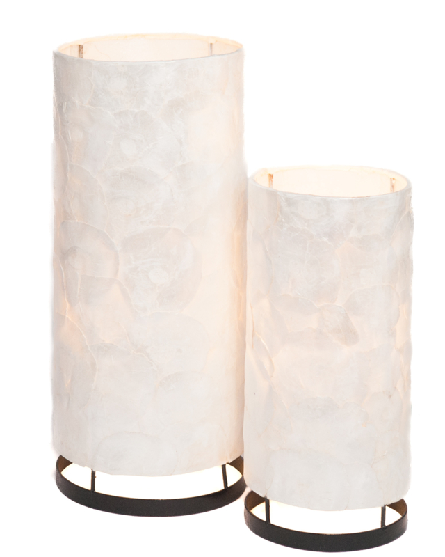 Capiz schelpen staande lamp cilinder - L