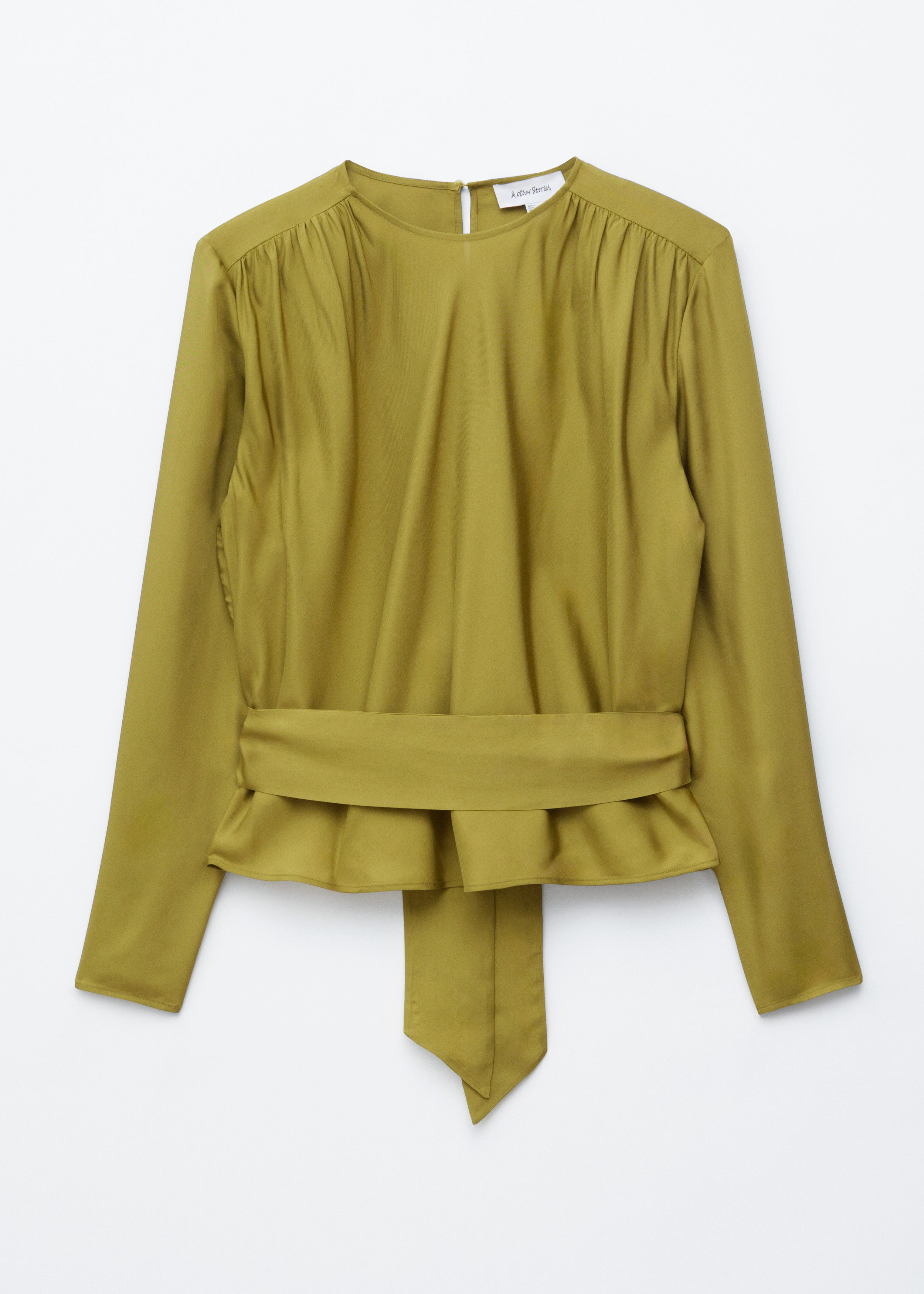 & Other Stories GATHERED TIE-BELT BLOUSE