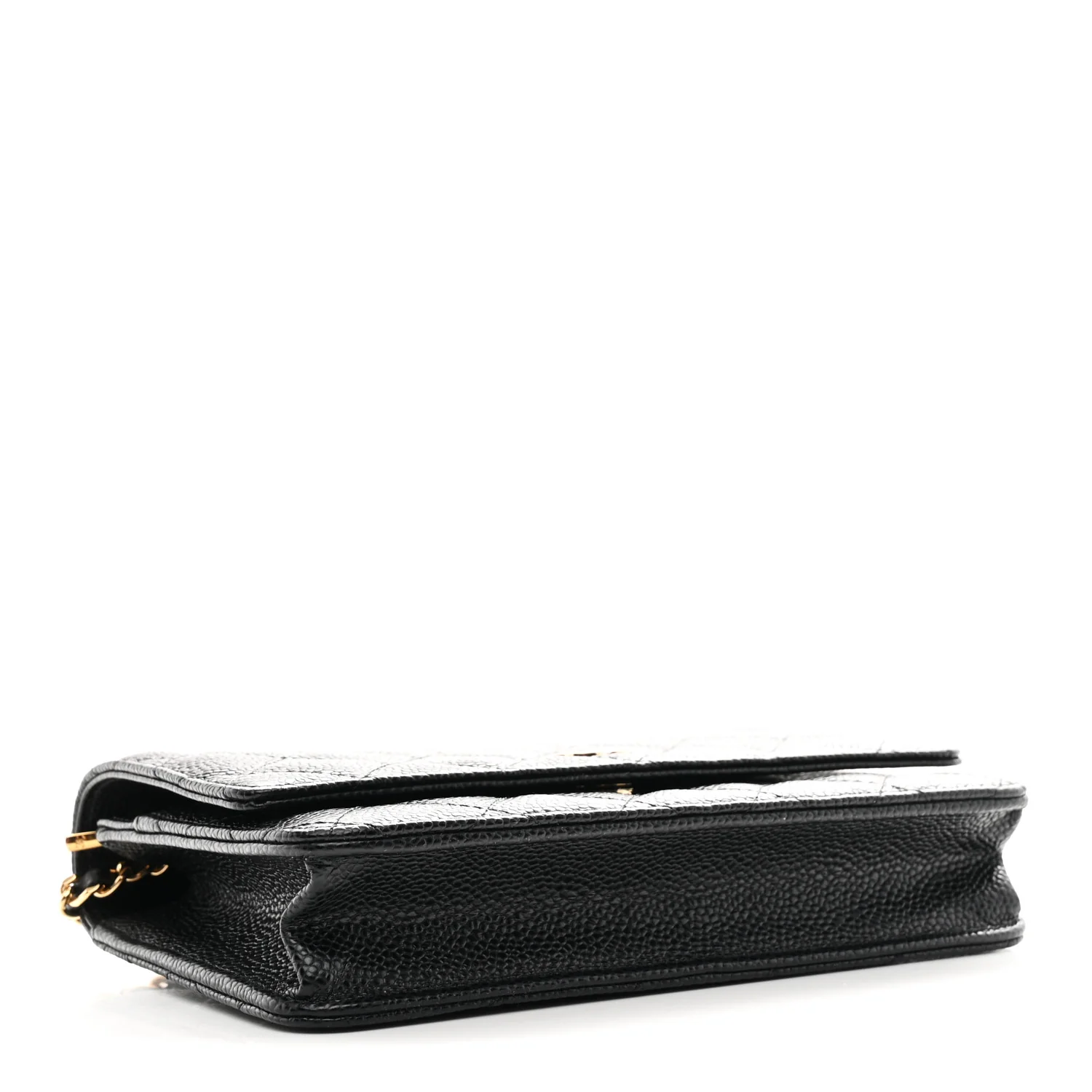 Caviar Quilted Wallet On Chain WOC Black - Top Club