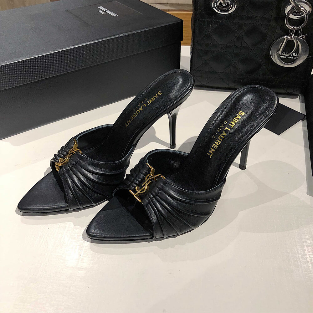 YSL  BABYLONE MULES IN SMOOTH LEATHER - Top Club