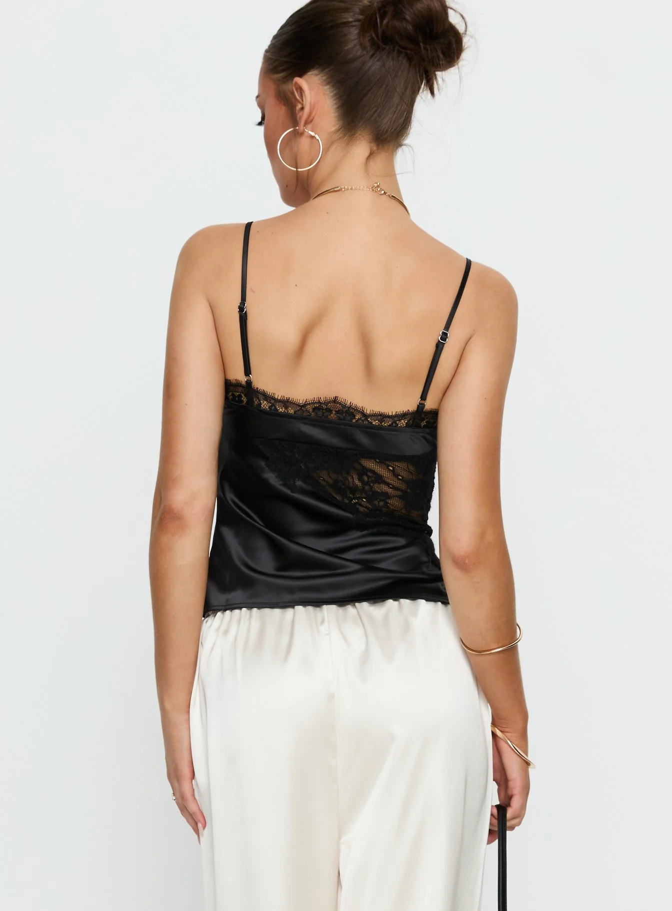 Annamari Lace Satin Cami Top Black