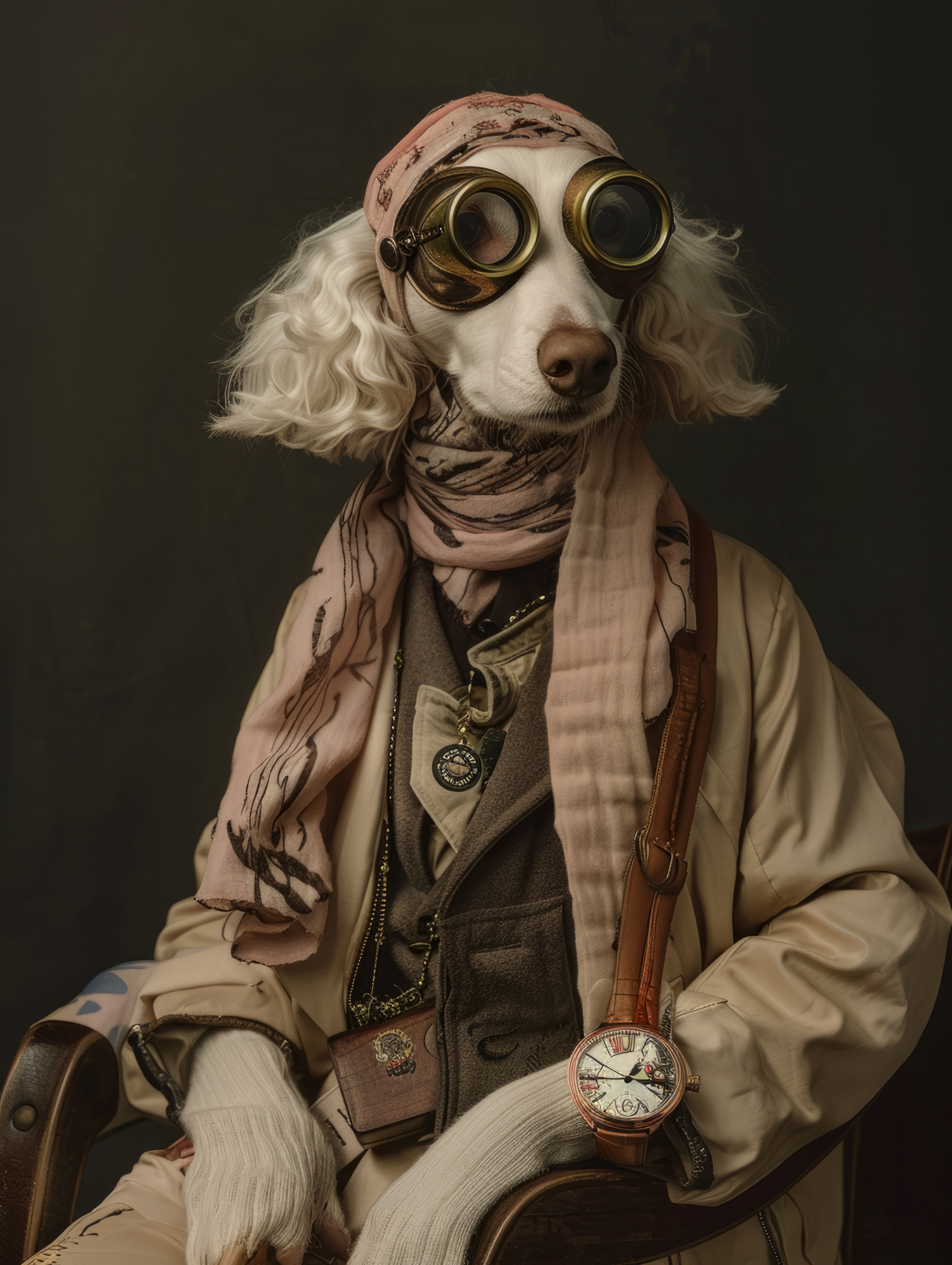 Canvas schilderij van een Pumi hond 100x200 cm