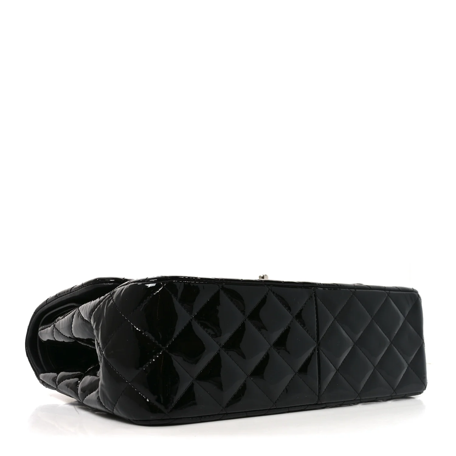 Patent Quilted Jumbo Double Flap Black - Top Club