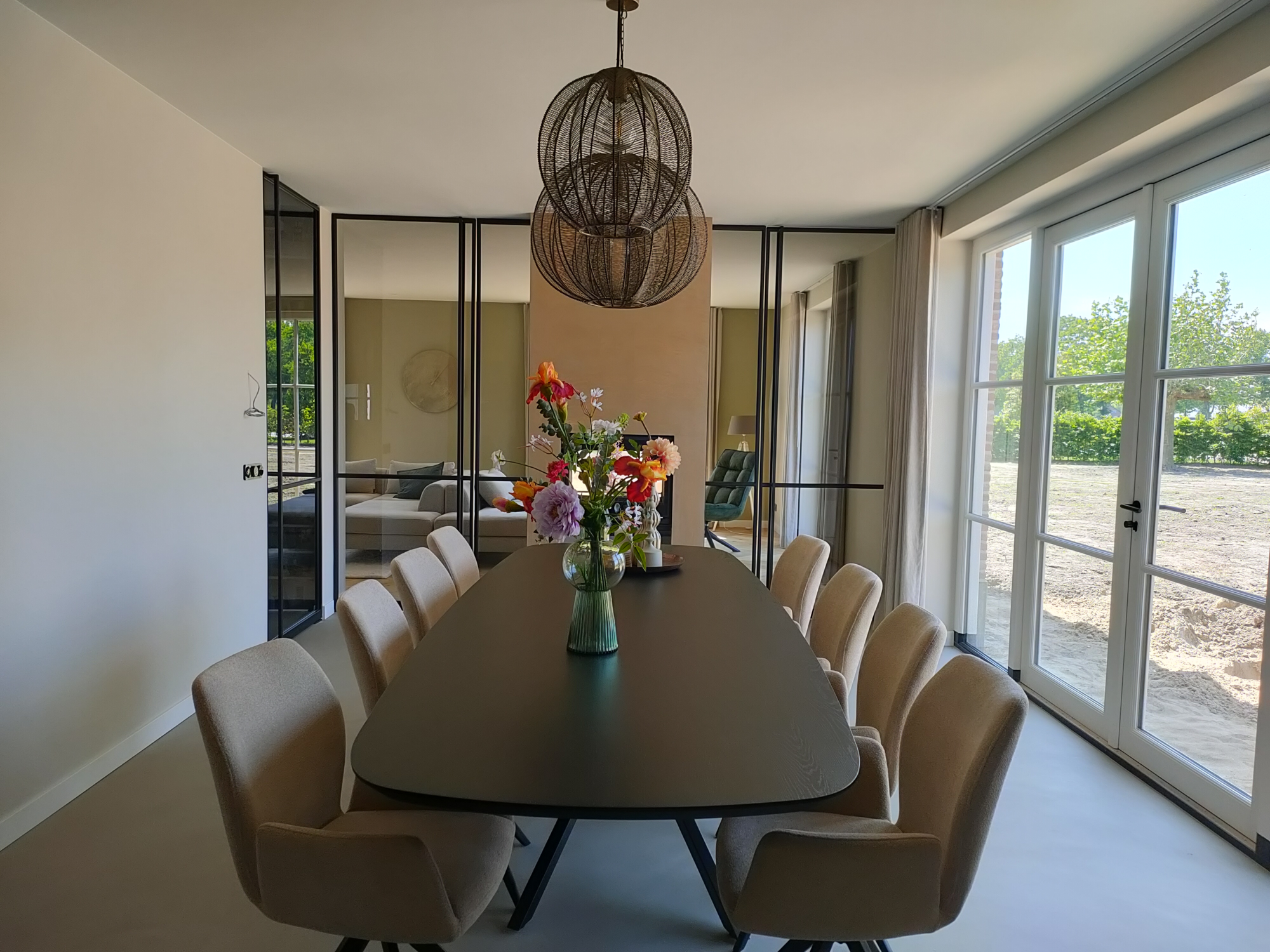 Firma Hout & Staal Eettafel Deens ovaal | xy recht | Deer Brown Eettafel Deens Ovaal | 200*100 | Swissline | Deer Brown