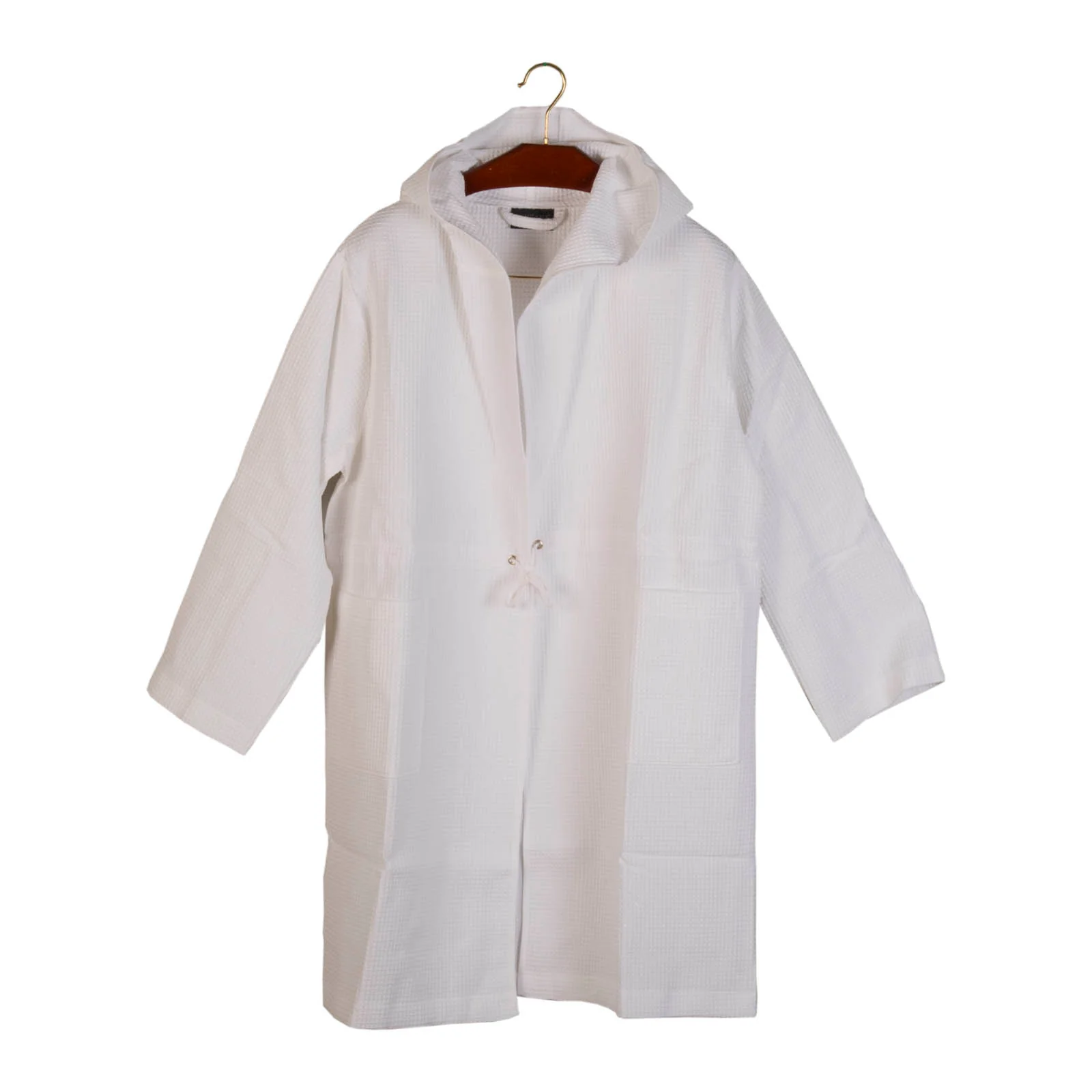 Accappatoio Con Cappuccio Corto In Nido D'Ape Cala-Rafalet Tg. M Bianco Carrara