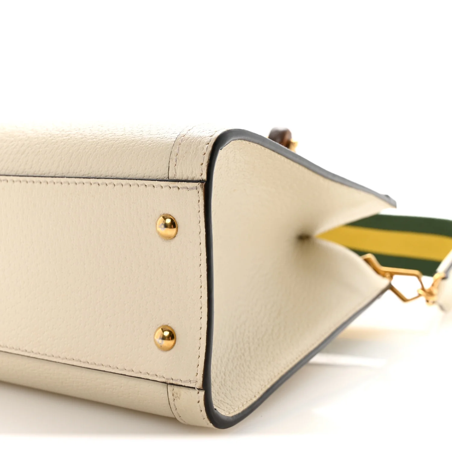 Textured Dollar Calfskin Web Small Diana Tote Bag Mystic White - Top Club