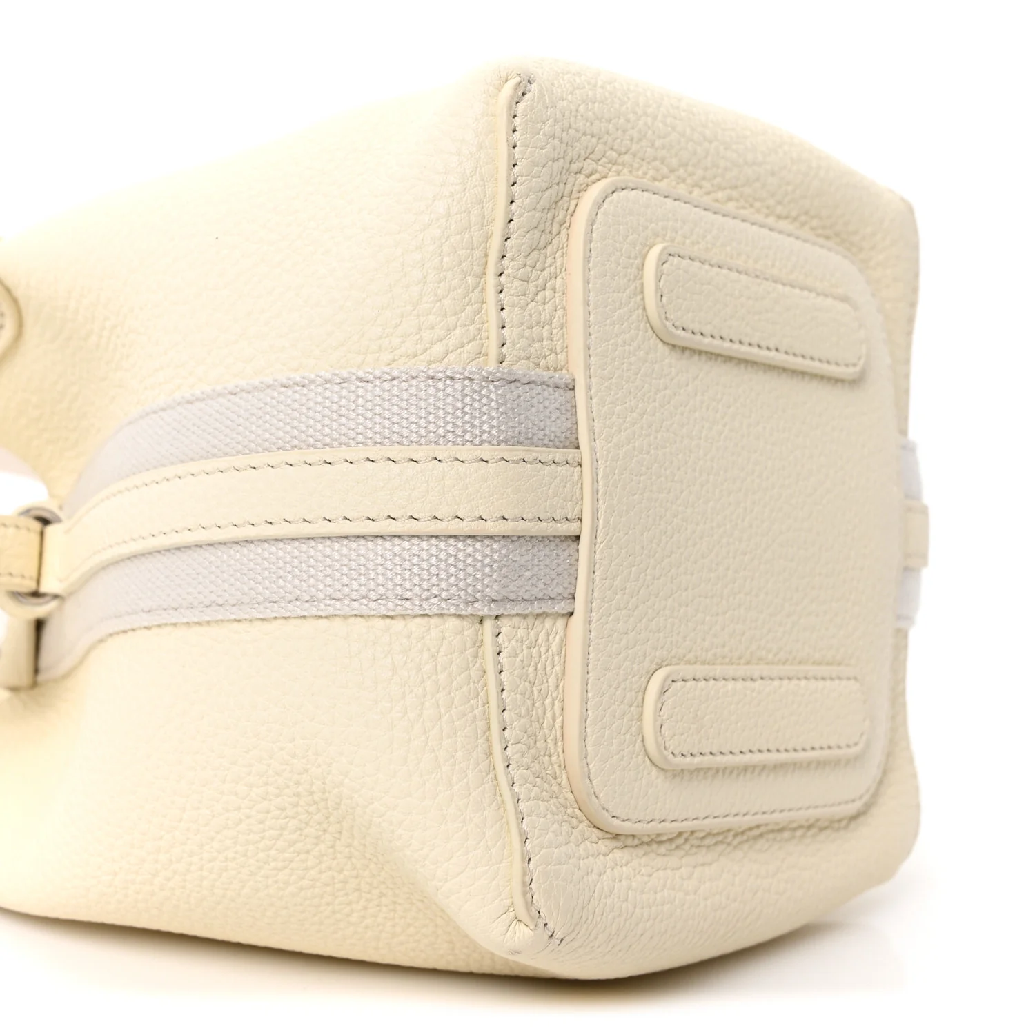 Grained Calfskin Micro Bale Bag Whisper White - Top Club