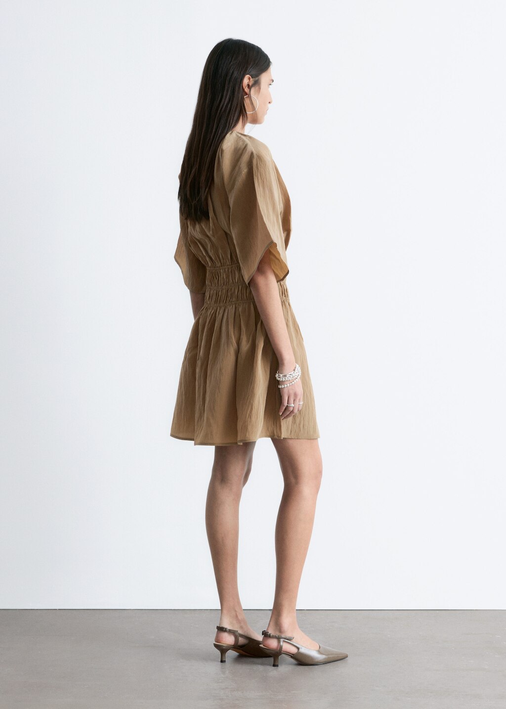 & Other Stories SHORT-SLEEVE RUCHED MINI DRESS