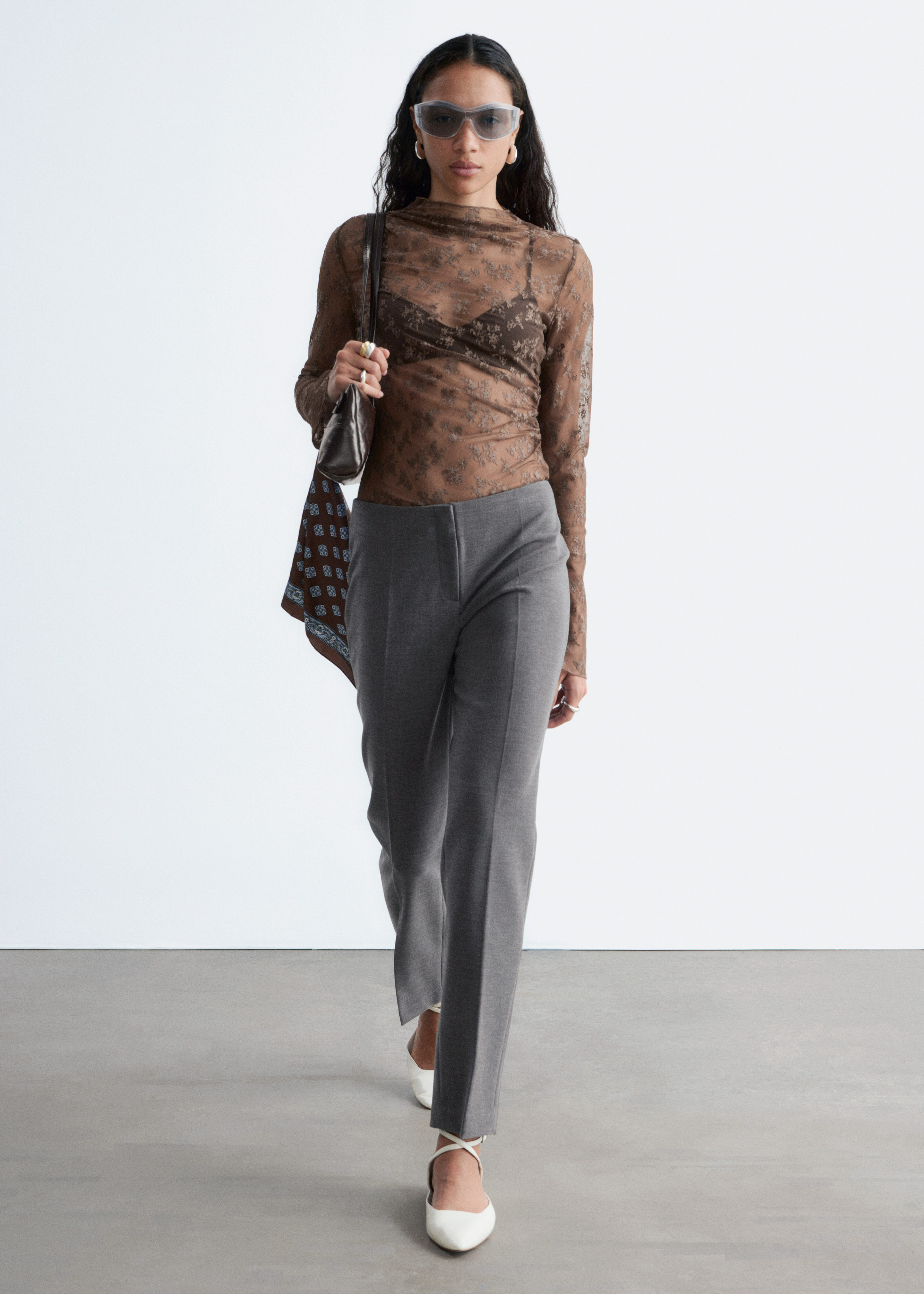 & Other Stories LONG-SLEEVE LACE TOP