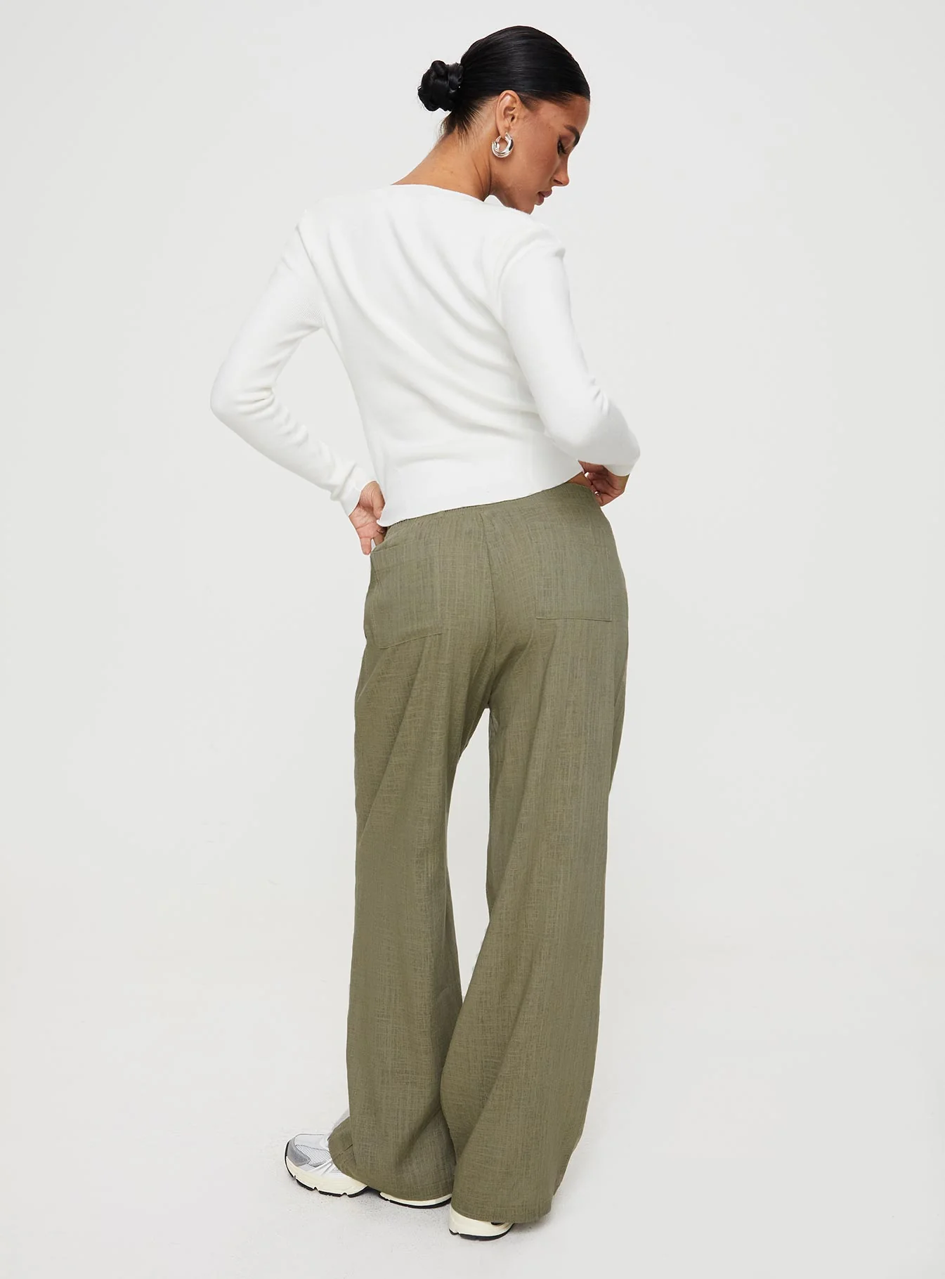 Louis Linen Blend Pants Olive