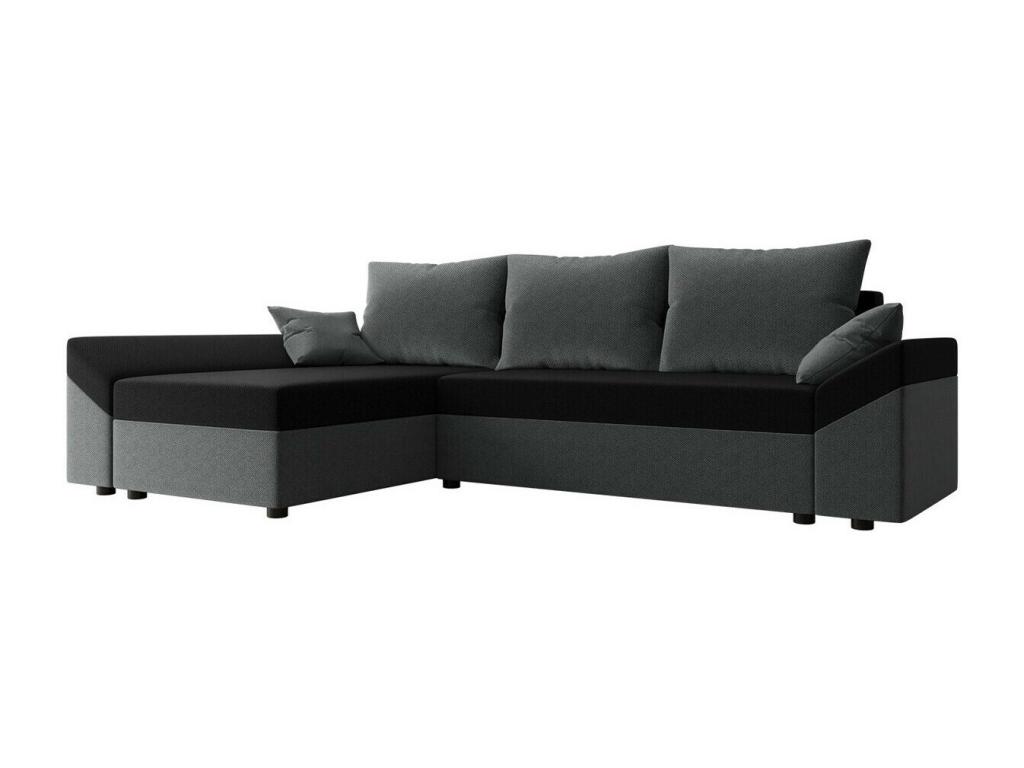 Sofá rinconero Memphis 130, Gris, Función de descanso, Caja de ropa de cama, 240x140x82cm