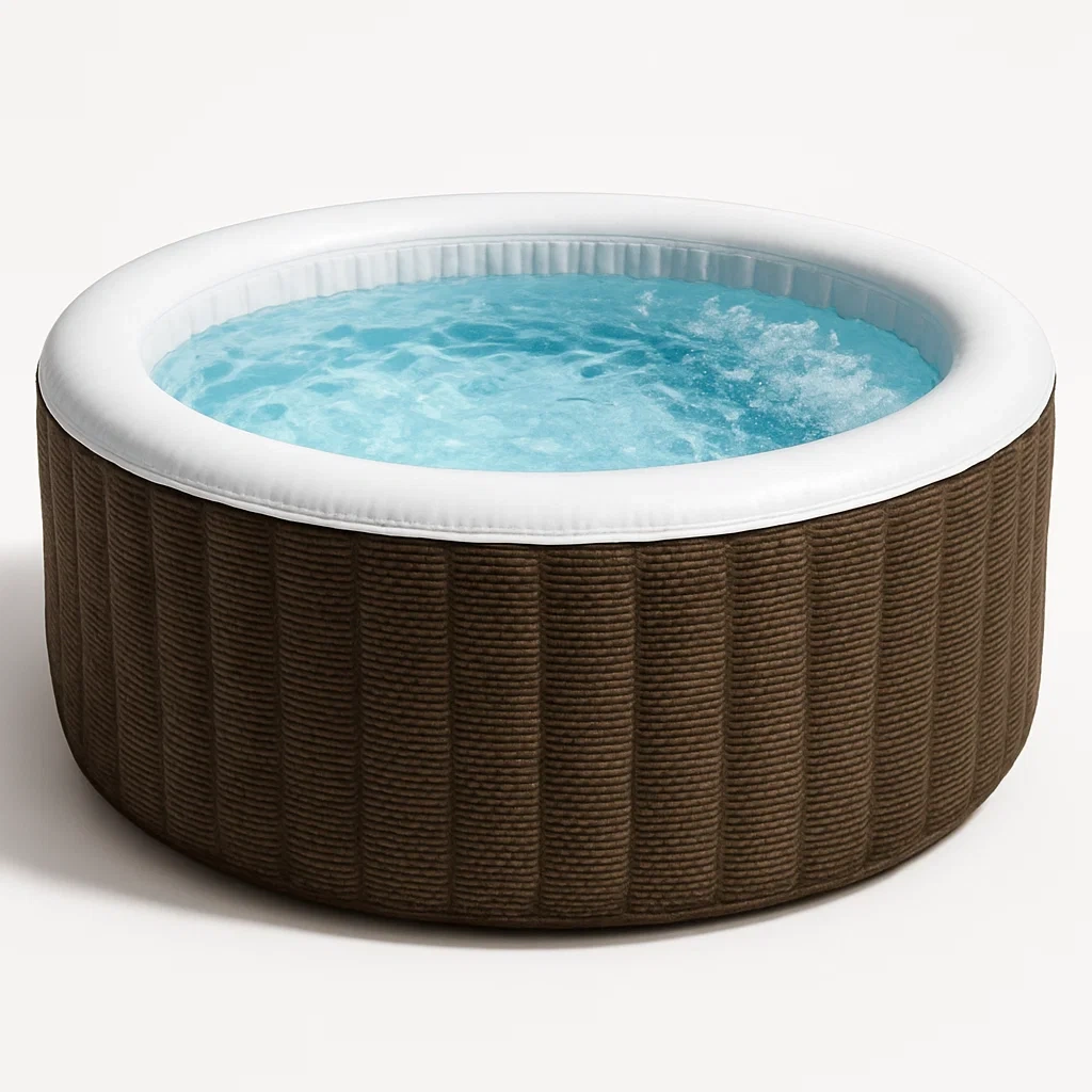 Inflatable whirlpools 196x196x71 cm 6 seats round brown/white ZKFzrRd334lX