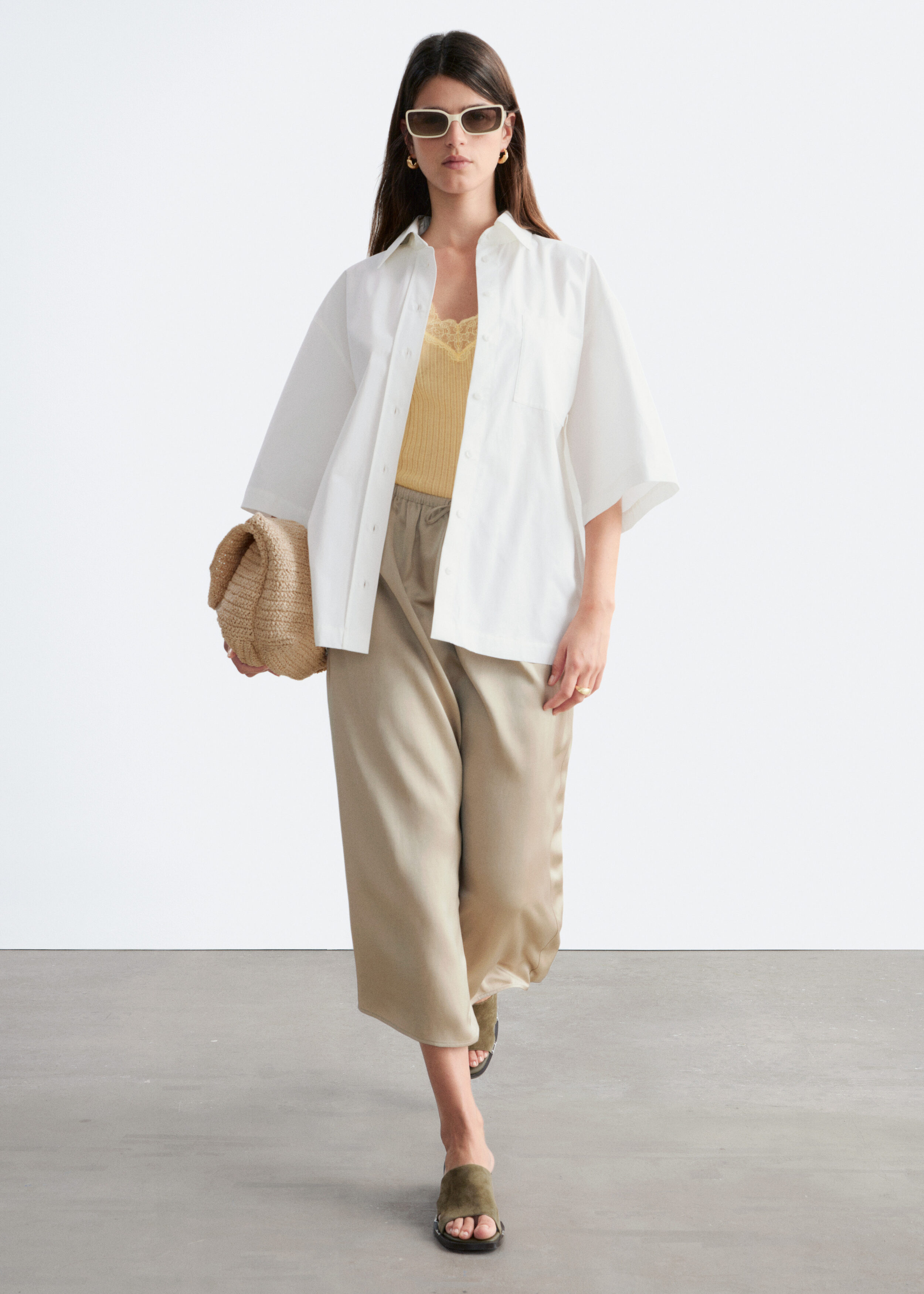 & Other Stories DRAWSTRING MIDI SKIRT