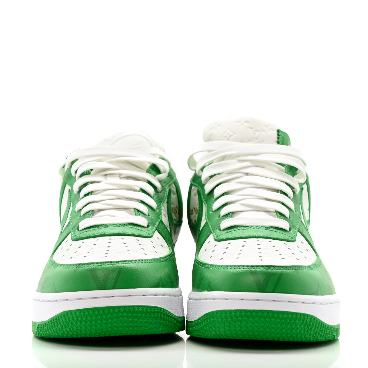 X NIKE AIR FORCE 1 Calfskin Monogram Mens Low Top Sneakers 8 Green - Top Club