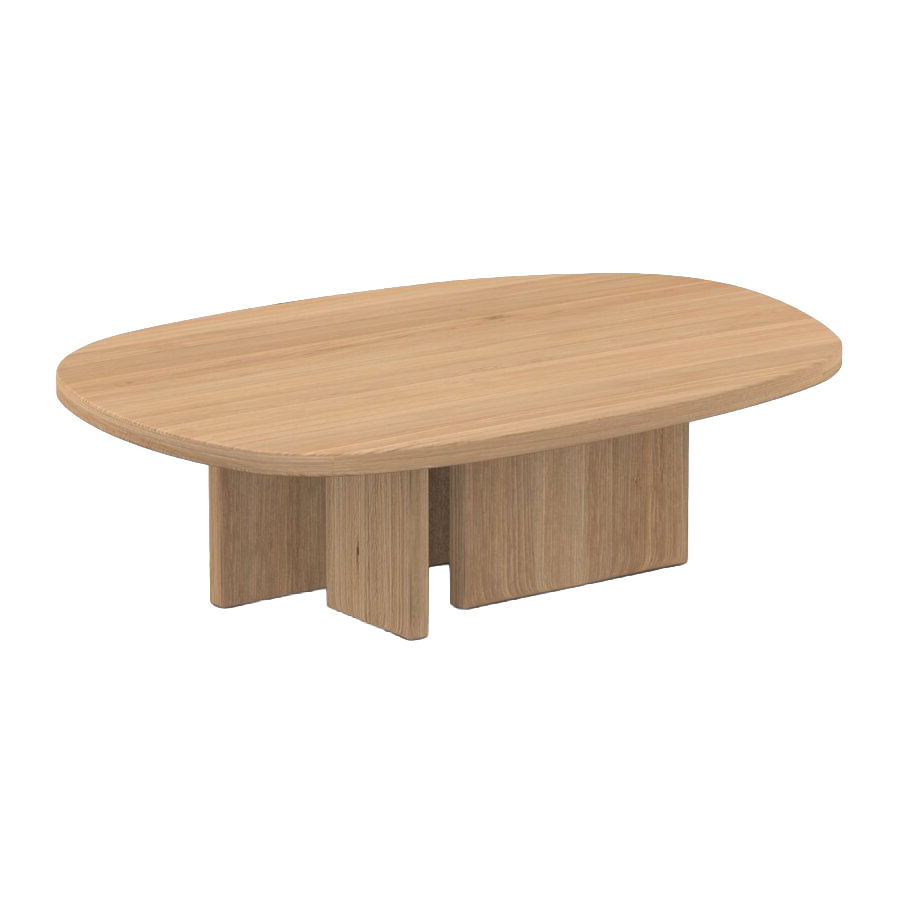 Salontafel Federico Pebbles 100,5x70x3 cm eiken 0008