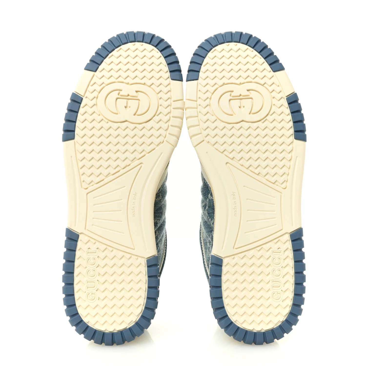 New Denim Delave GG Monogram Womens Re-Web Sneakers 40 Light Blue Royale - Top Club