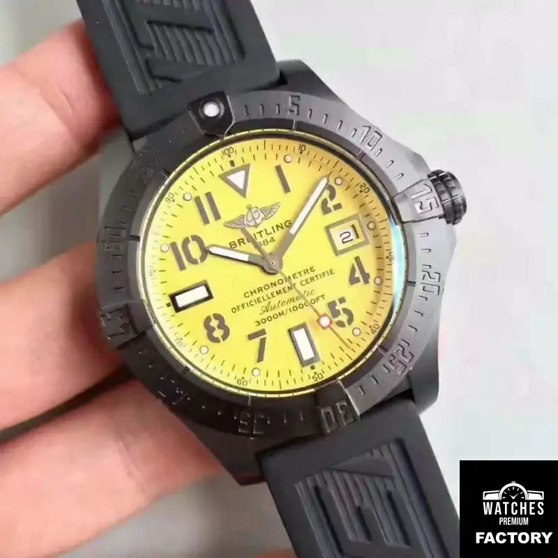 Breitling Avenger II Seawolf A1733110 / BC30 / 152S / A20SS.1 GF Factory Yellow Dial