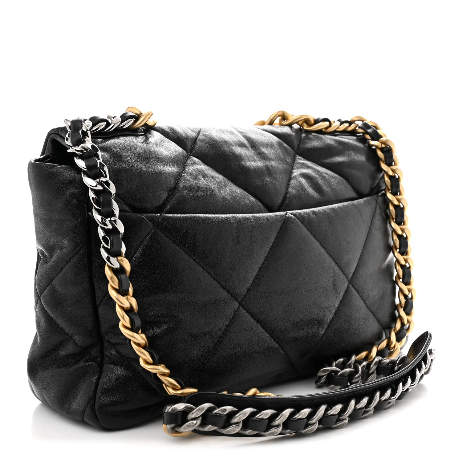 Goatskin Quilted Large Chanel 19 Flap Black - Top Club
