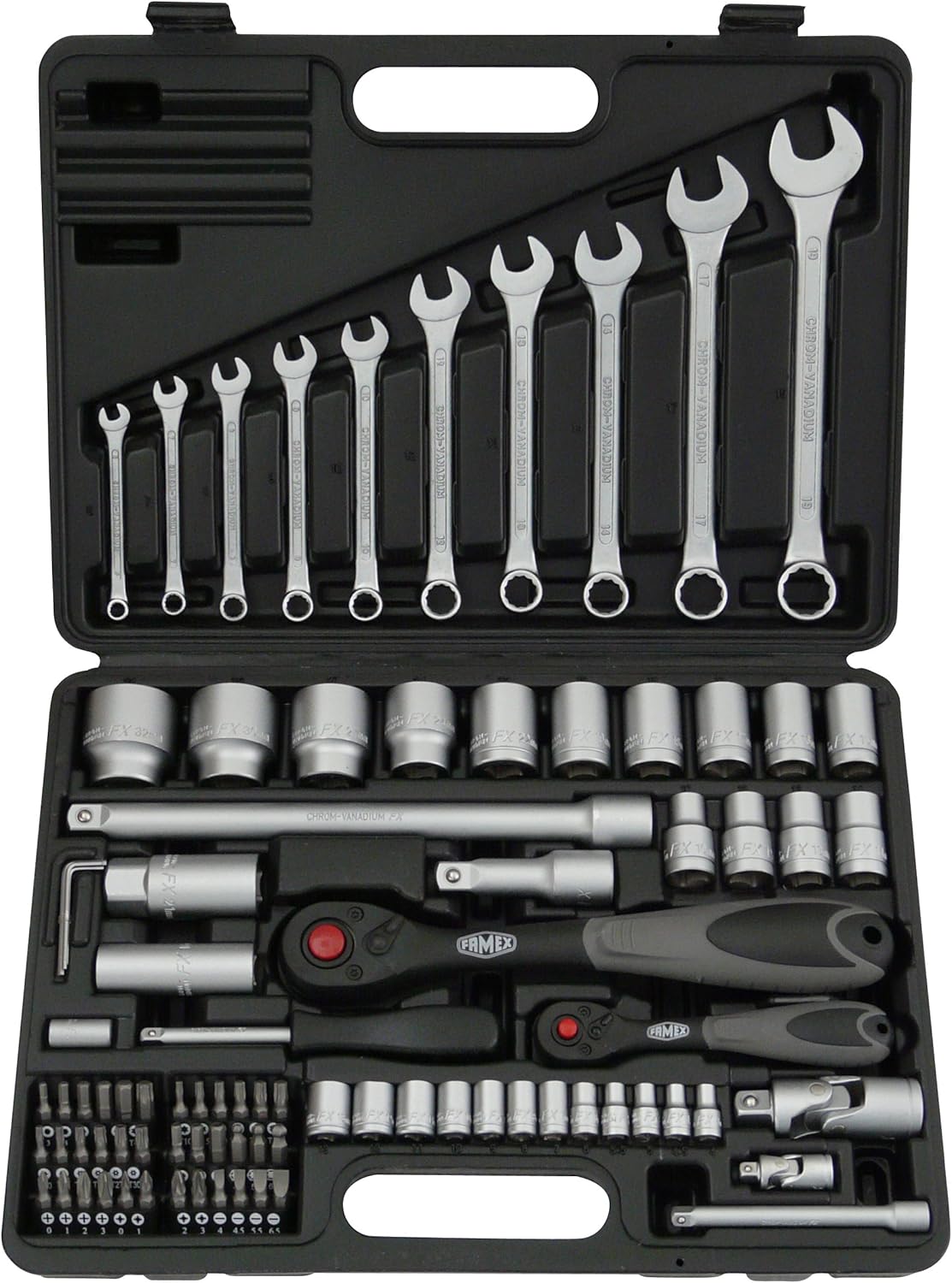 Famex 723-47 - Cassetta degli attrezzi da meccanico, set completo, 130/170 pezzi