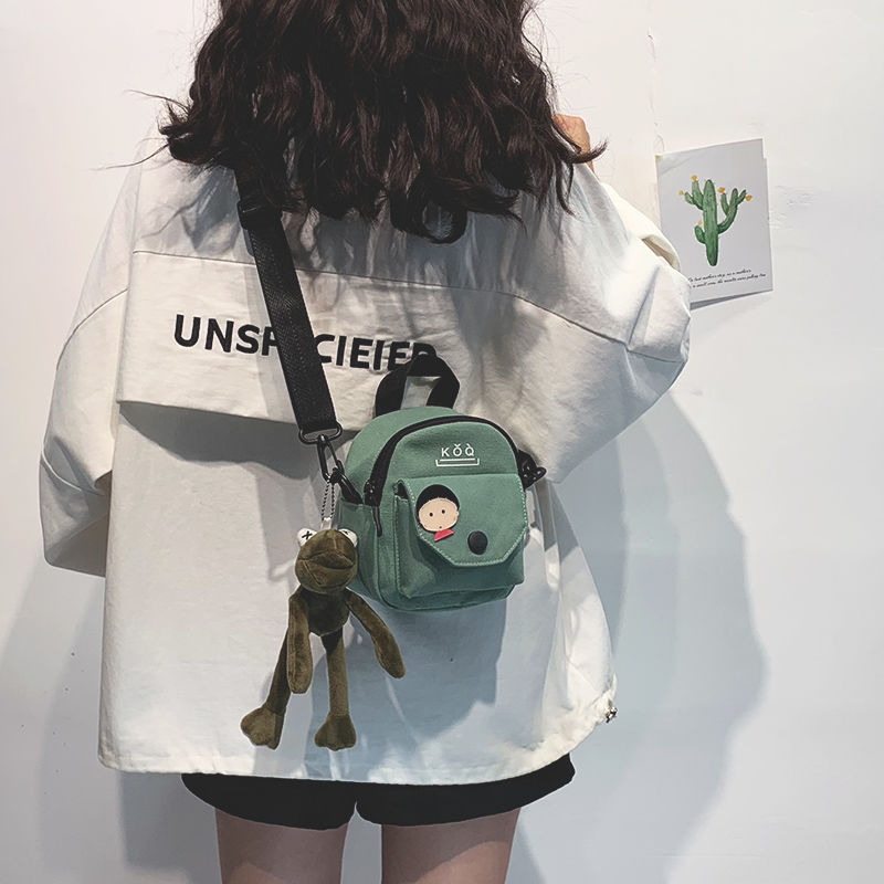 2025 New Super Popular Canvas Bag for Women, Hip-Hop Girl's Party Small Bag, Fashionable Versatile Solid Color Shoulder Crossbody Bag