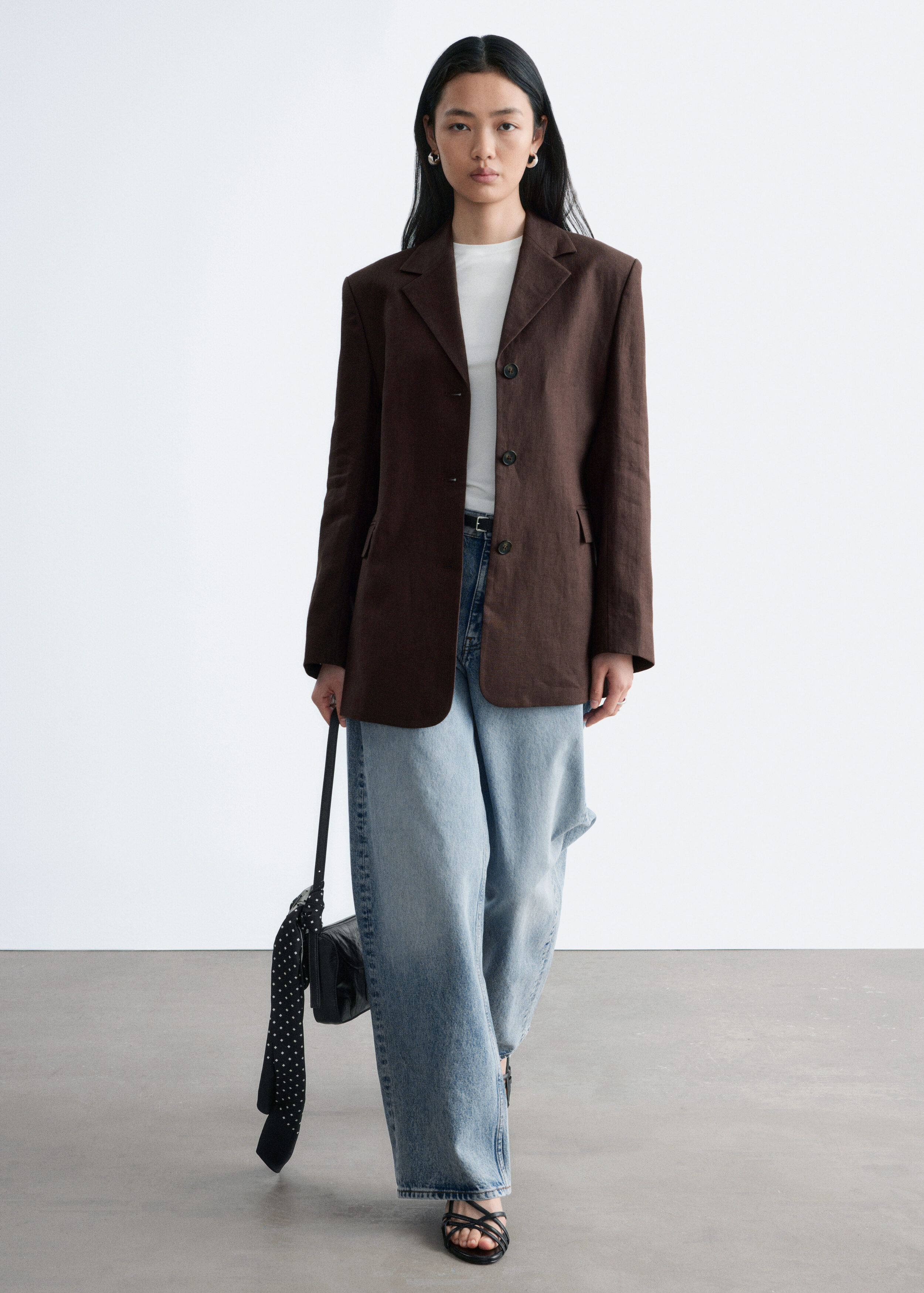& Other Stories TAPERED LINEN BLAZER