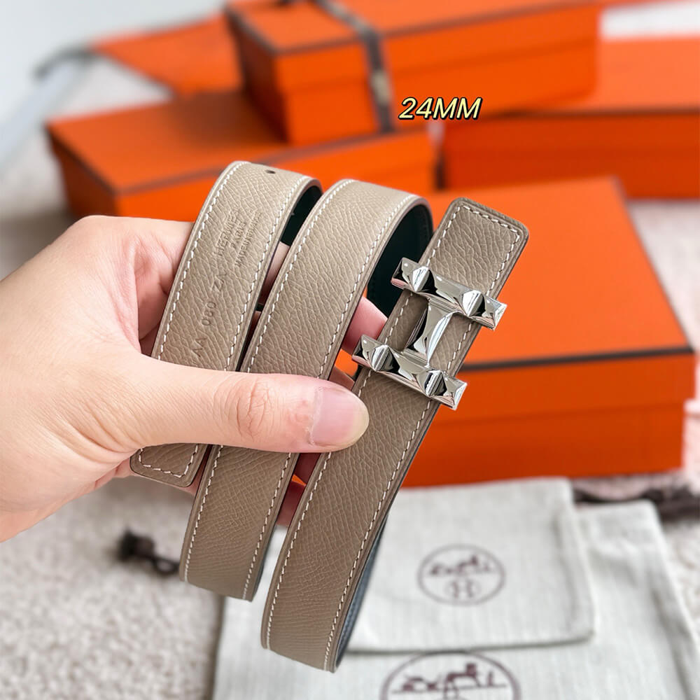 H Infini belt buckle   Reversible leather strap 24 mm - Top Club