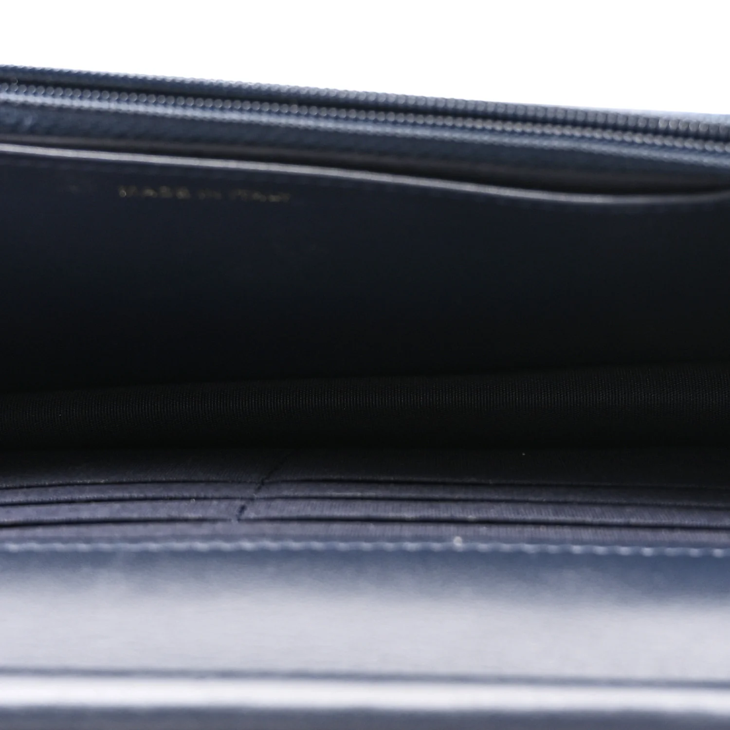 Lambskin Quilted Wallet On Chain WOC Navy - Top Club