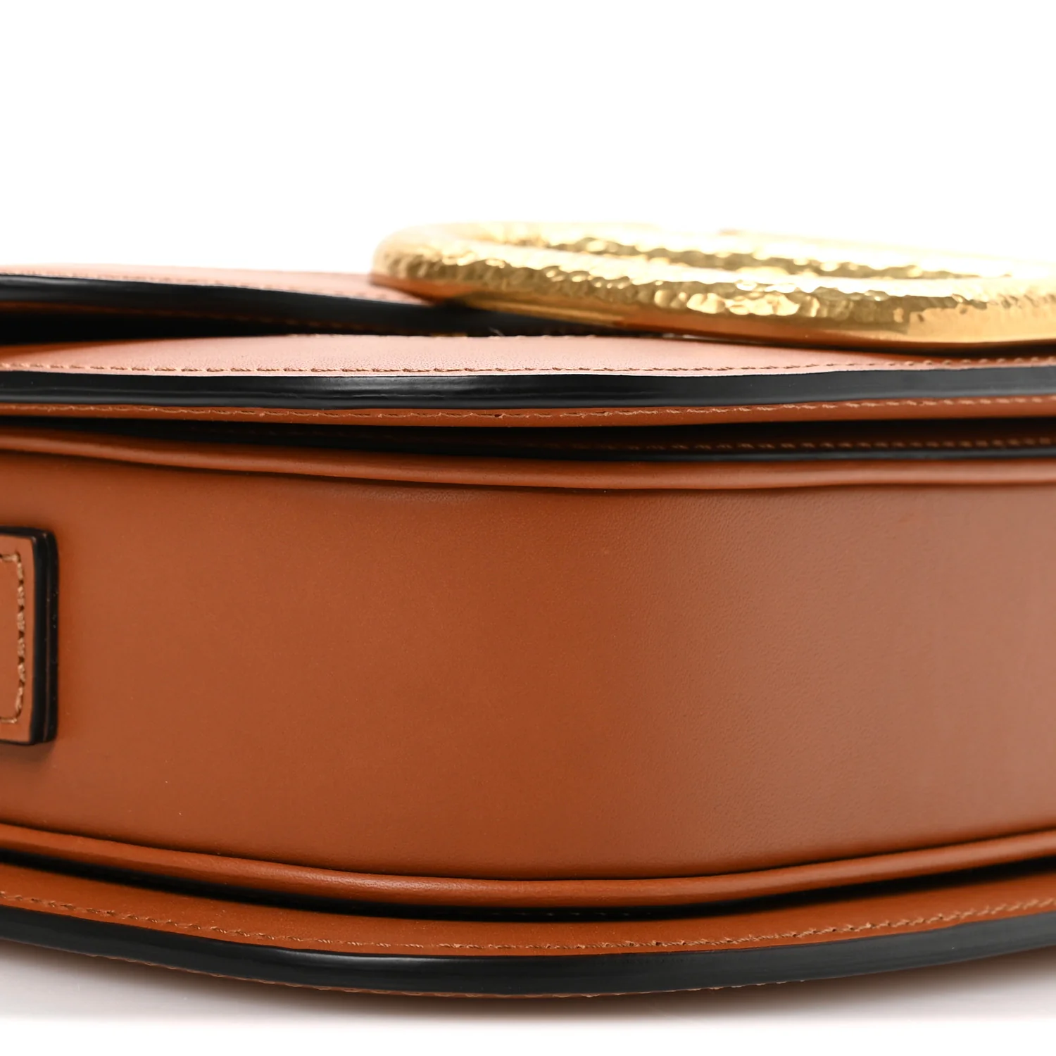 Calfskin Linen Supervee Crossbody Bag Saddle Brown Natural - Top Club