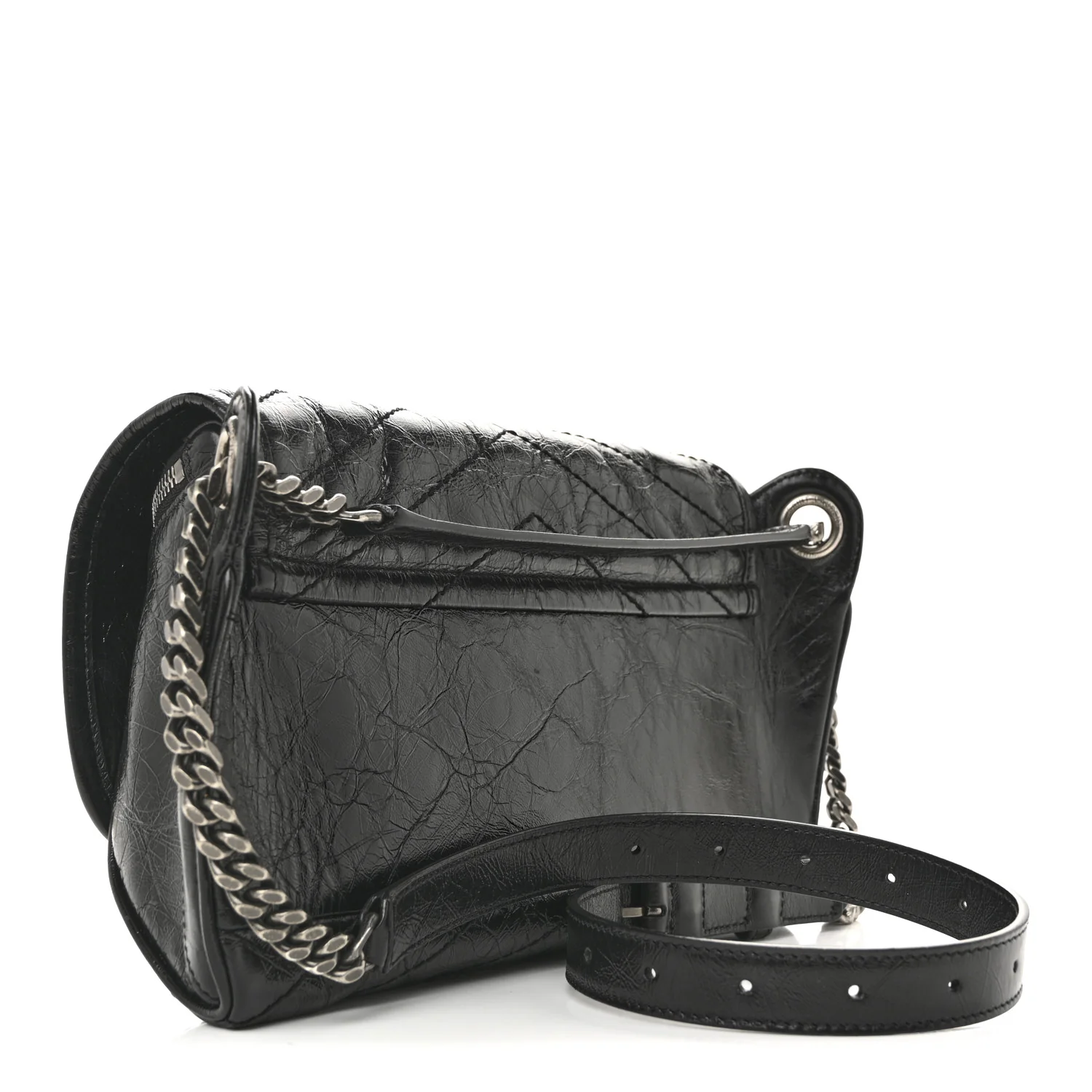 Crinkled Calfskin Matelasse Monogram Niki Body Bag Black - Top Club