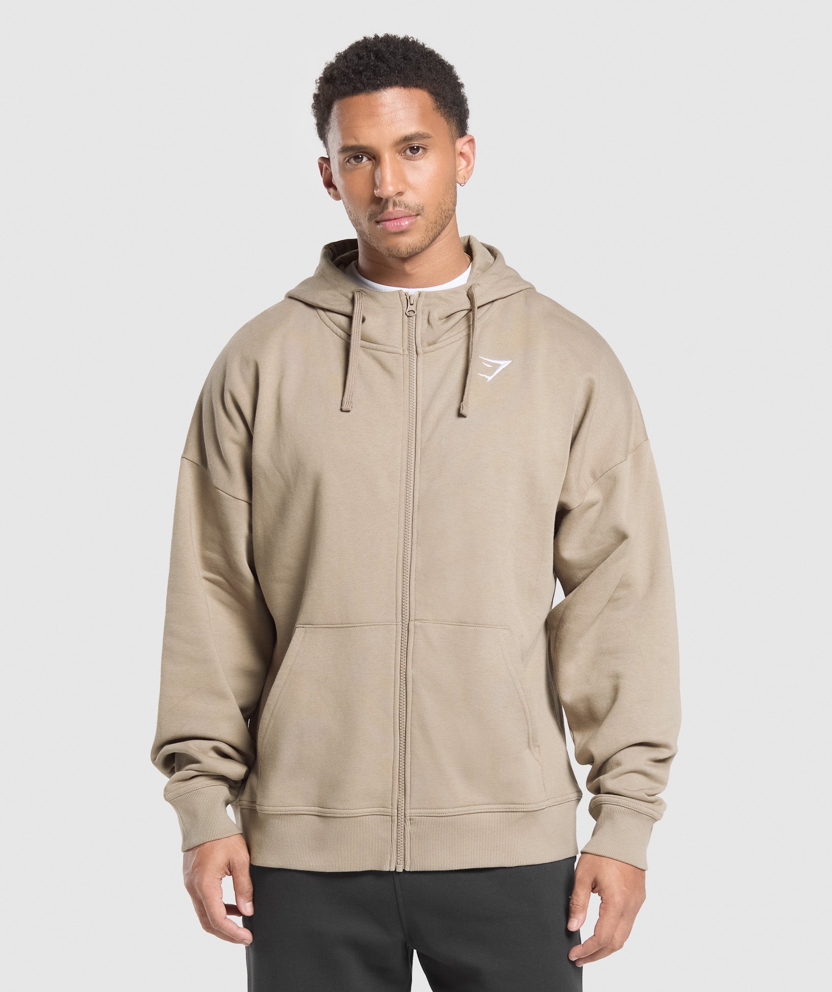COACH Crest Oversized Zip Up Hoodie