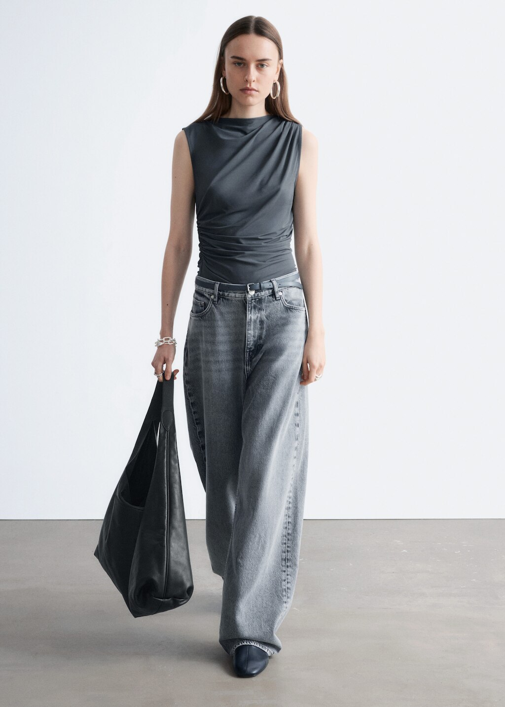 & Other Stories DRAPED JERSEY TOP