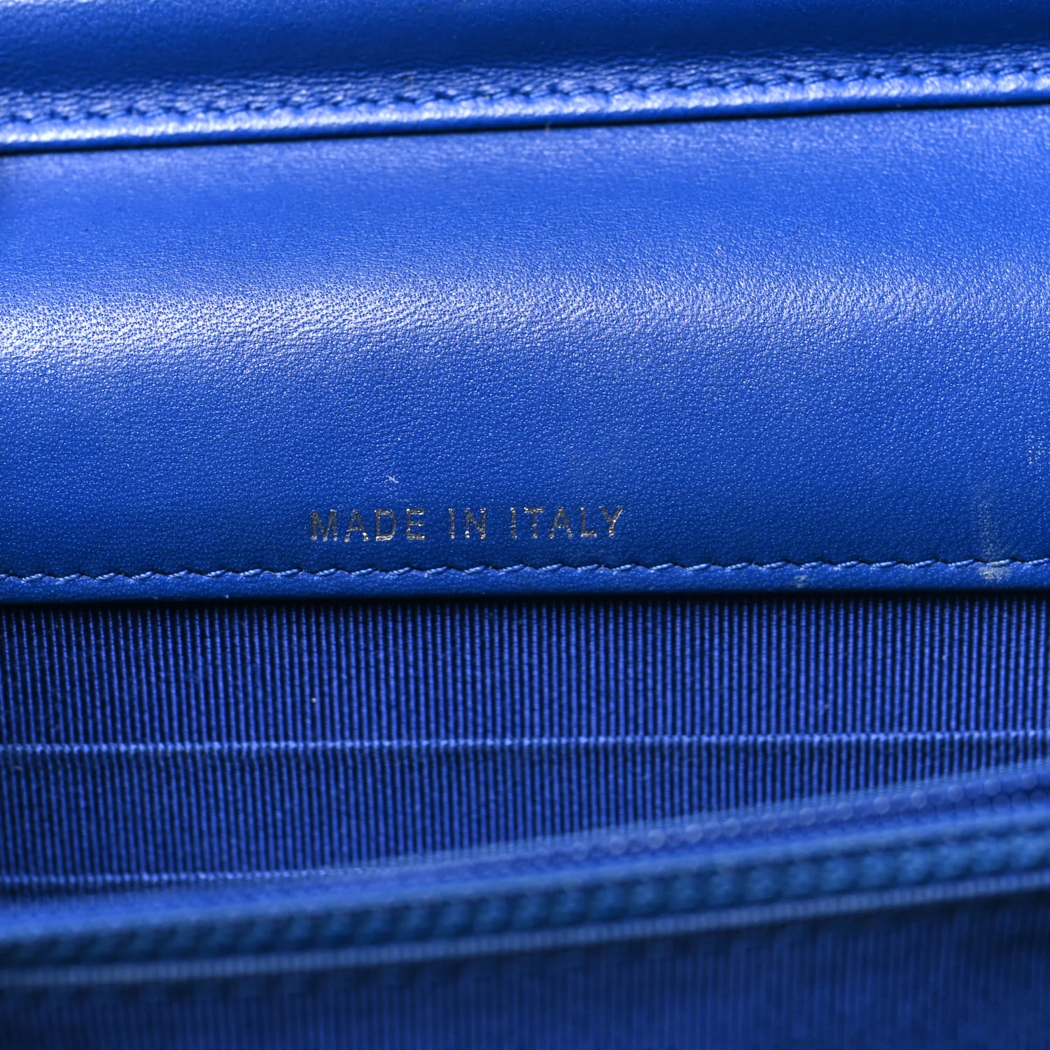 Lambskin Quilted Square Wallet On Chain WOC Blue - Top Club