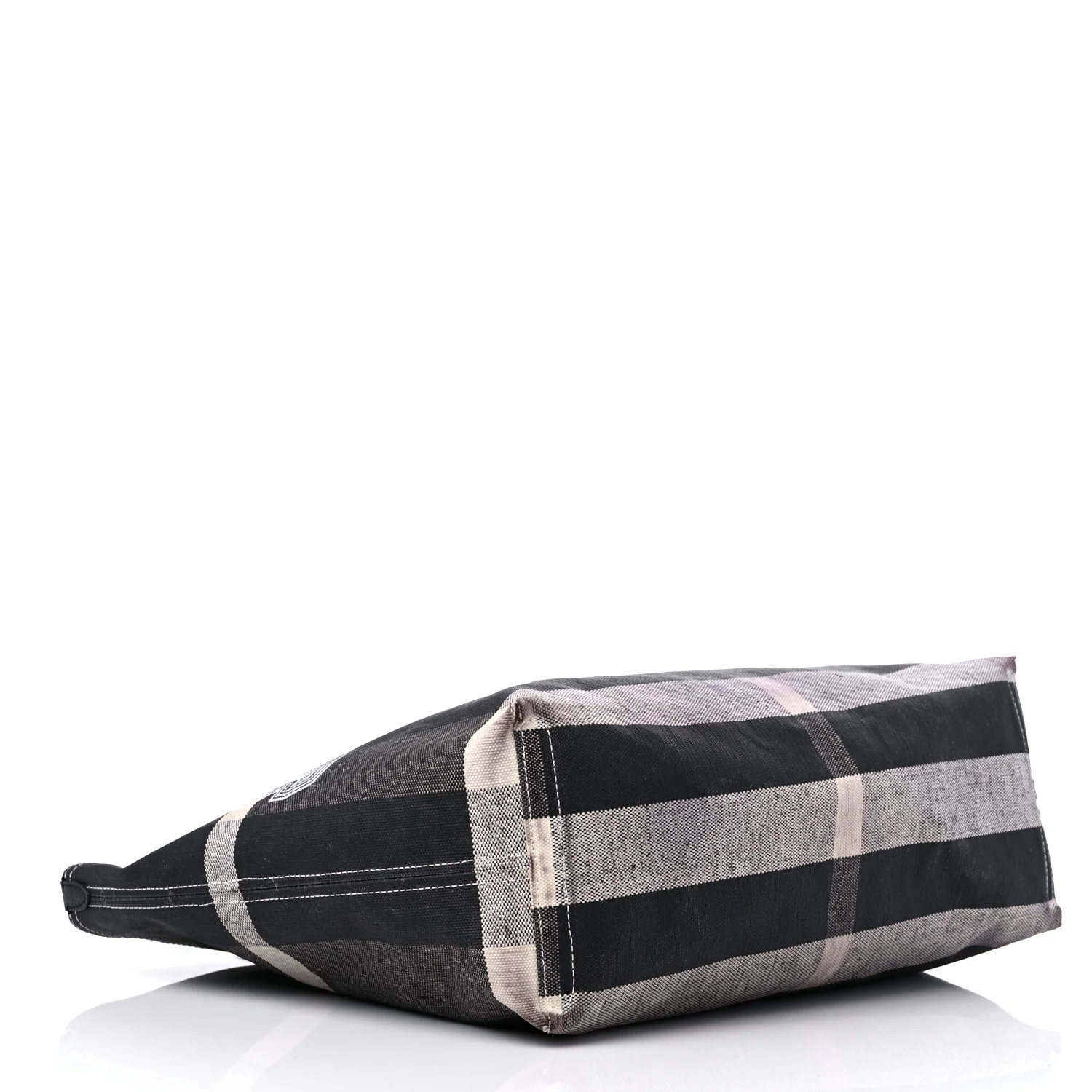 Coated Canvas Mega Check Medium Doodle Tote Black White - Top Club